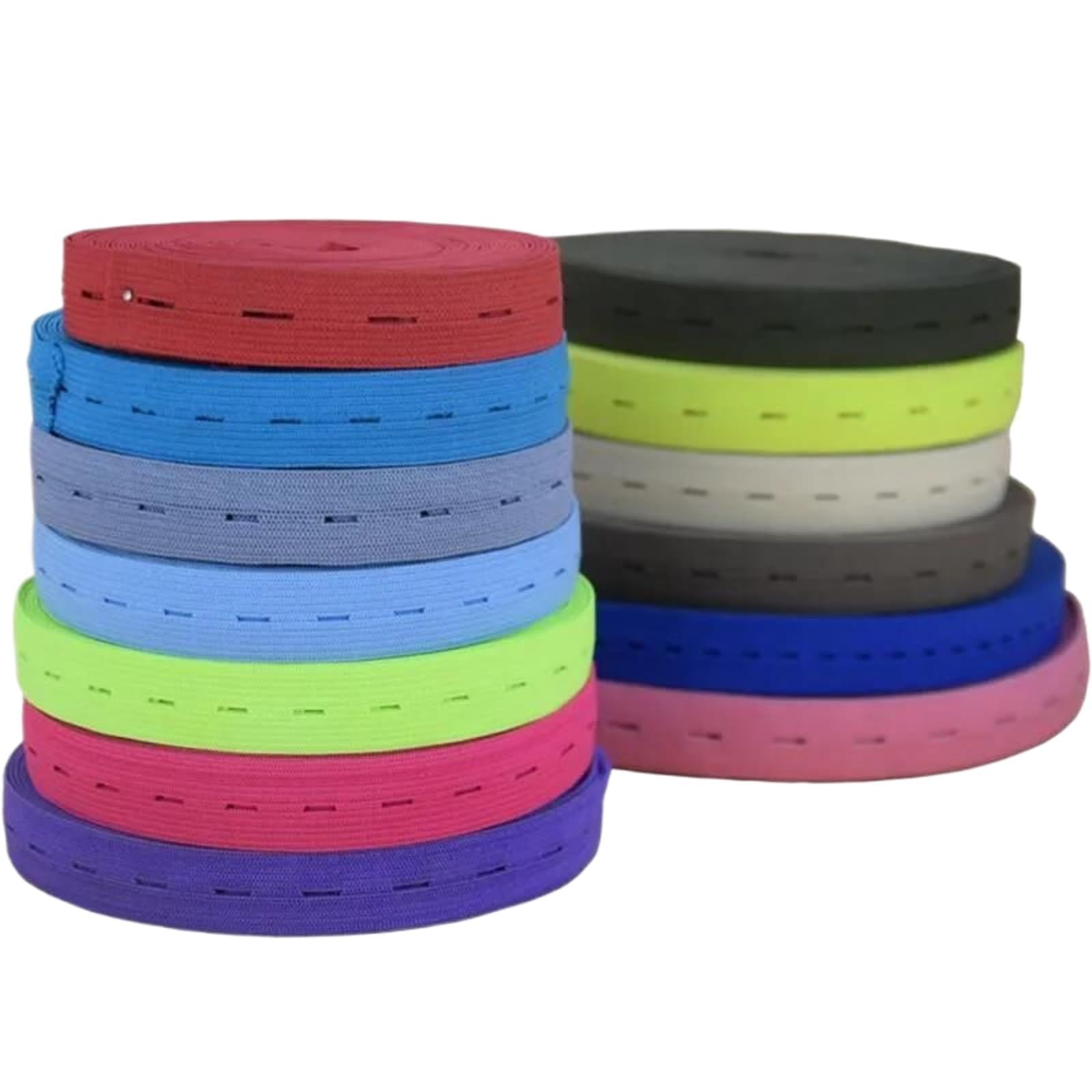 Bandas Elásticas Banda Elástica Ajustable Con Ojal De Color Caramelo De 20Mm, Fruta verde de 30 metros, 20mm de 30 metros
