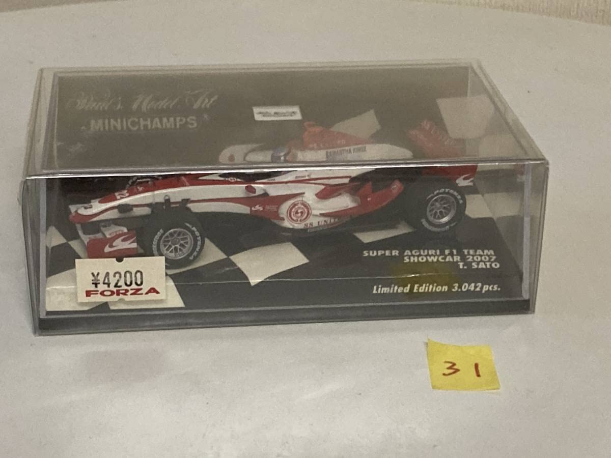 ミニチャンプス製　1/43 　佐藤琢磨　F1カー4種 ミニチャンプス 1/43 スーパーアグリ・ホンダ SA07 佐藤琢磨