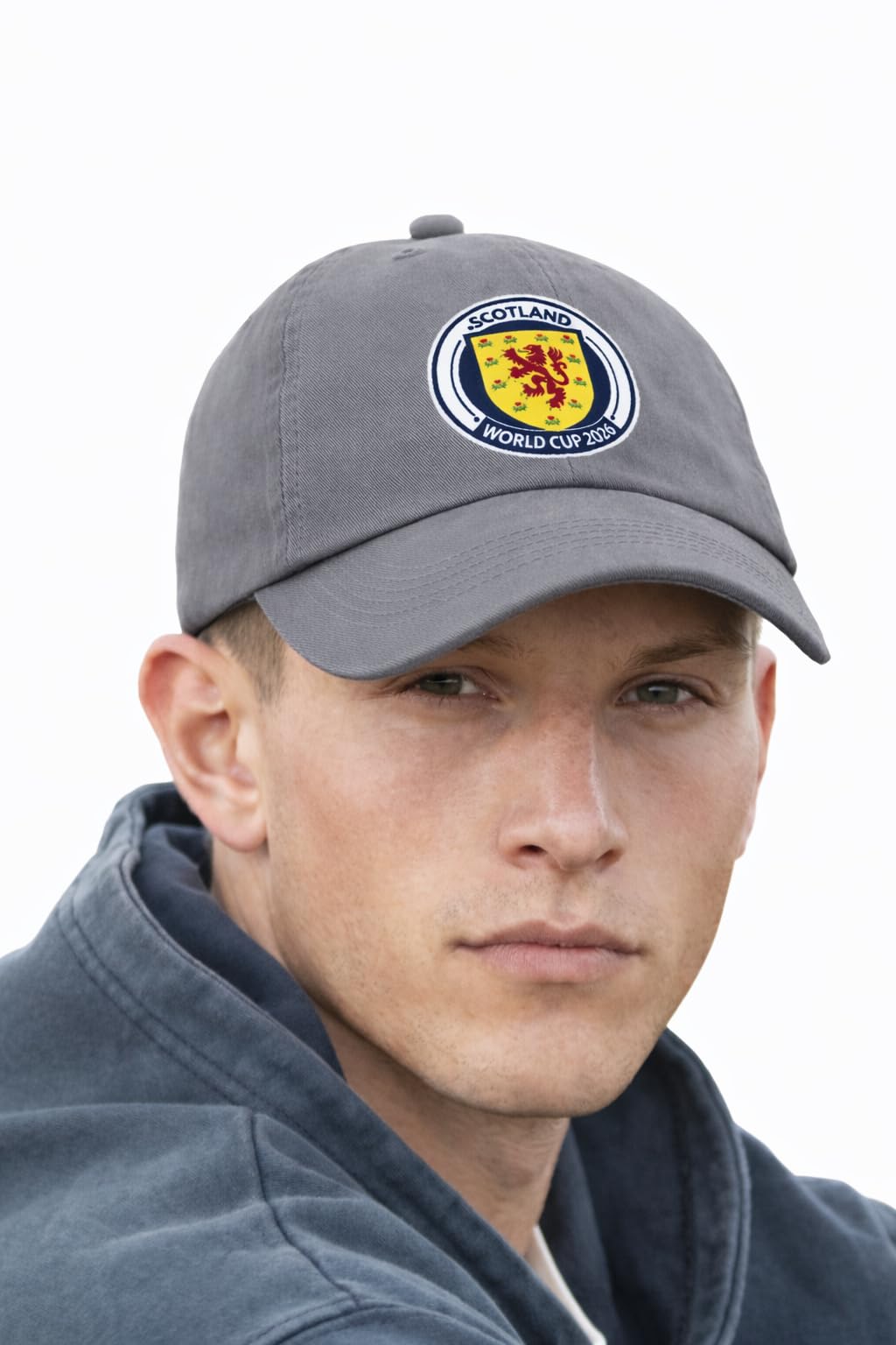4Sp Unisex Graphite Grey Scotland World Cup 2026 Logo Organic Cotton 6 Panel Dad Cap, Adjustable, One Size, Casual Sport (Uk, Alpha, One Size, )
