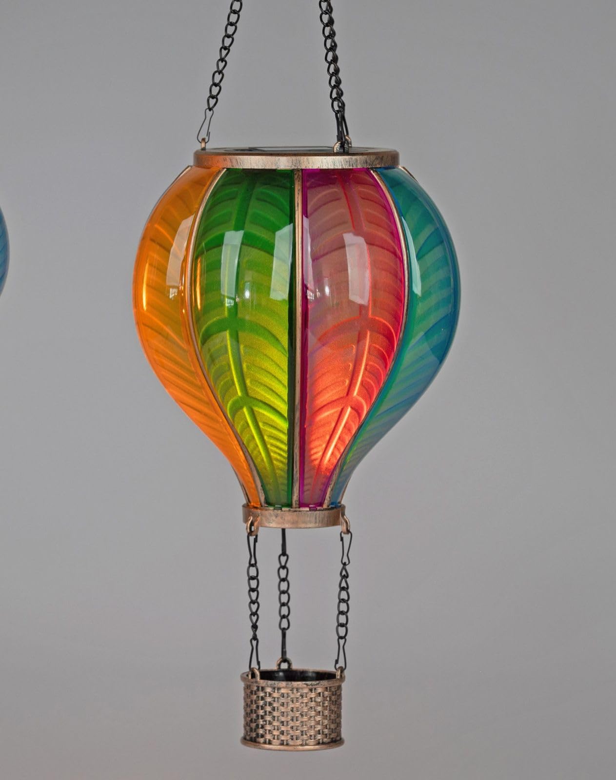 formano Zestaw 2 szt. zawieszek na balon solarny z efektem płomienia 20 x 36 cm akryl metal kolorowy I dekoracja ogrodowa lampa solarna przezroczyste oświetlenie ogrodowe dekoracja zewnętrzna figurka