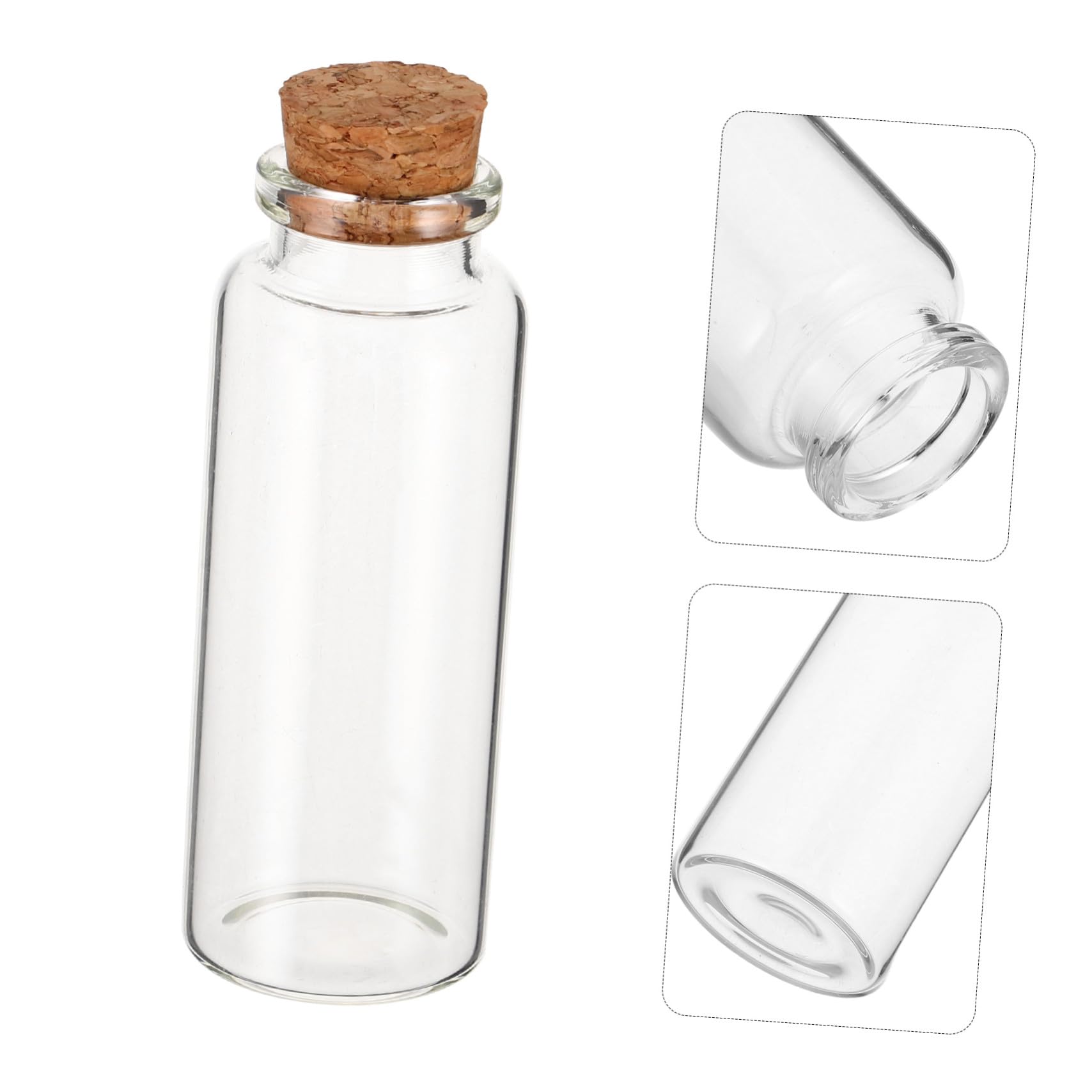 50 pezzi Mini Bottiglie in Vetro con Tappo in Sughero Morbido Barattoli Trasparenti Decorativi per Messaggi di Auguri Bomboniere Matrimonio e Decorazioni per Casa e Ufficio