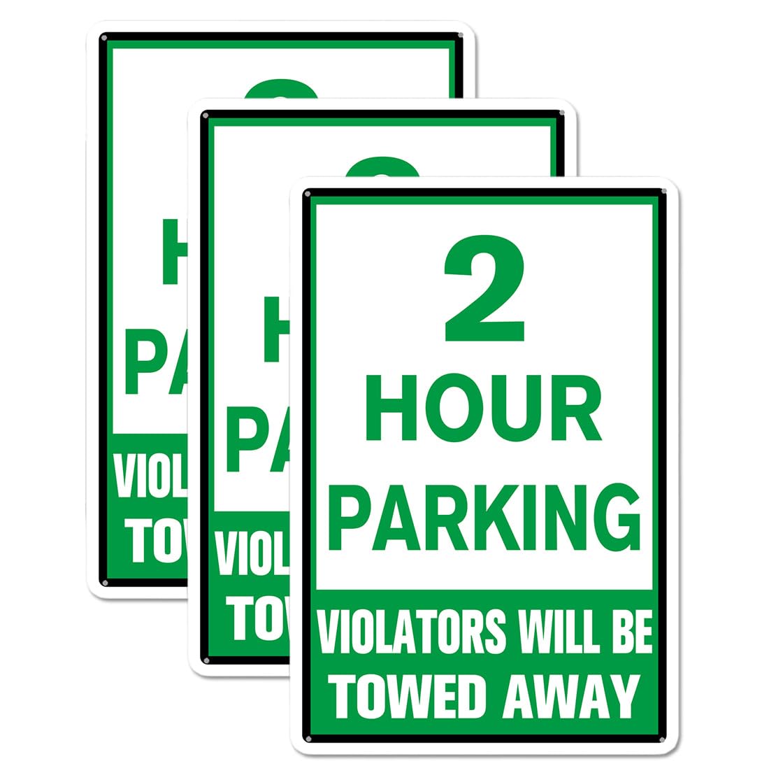 3 Pack 8x12 Inch Aluminum 2 Hour Parking Violators will be Towed Away Sign Customer Parking Only Sign Metal Parking Signs for Outdoor Use Weather Resistant Long Lasting Ink