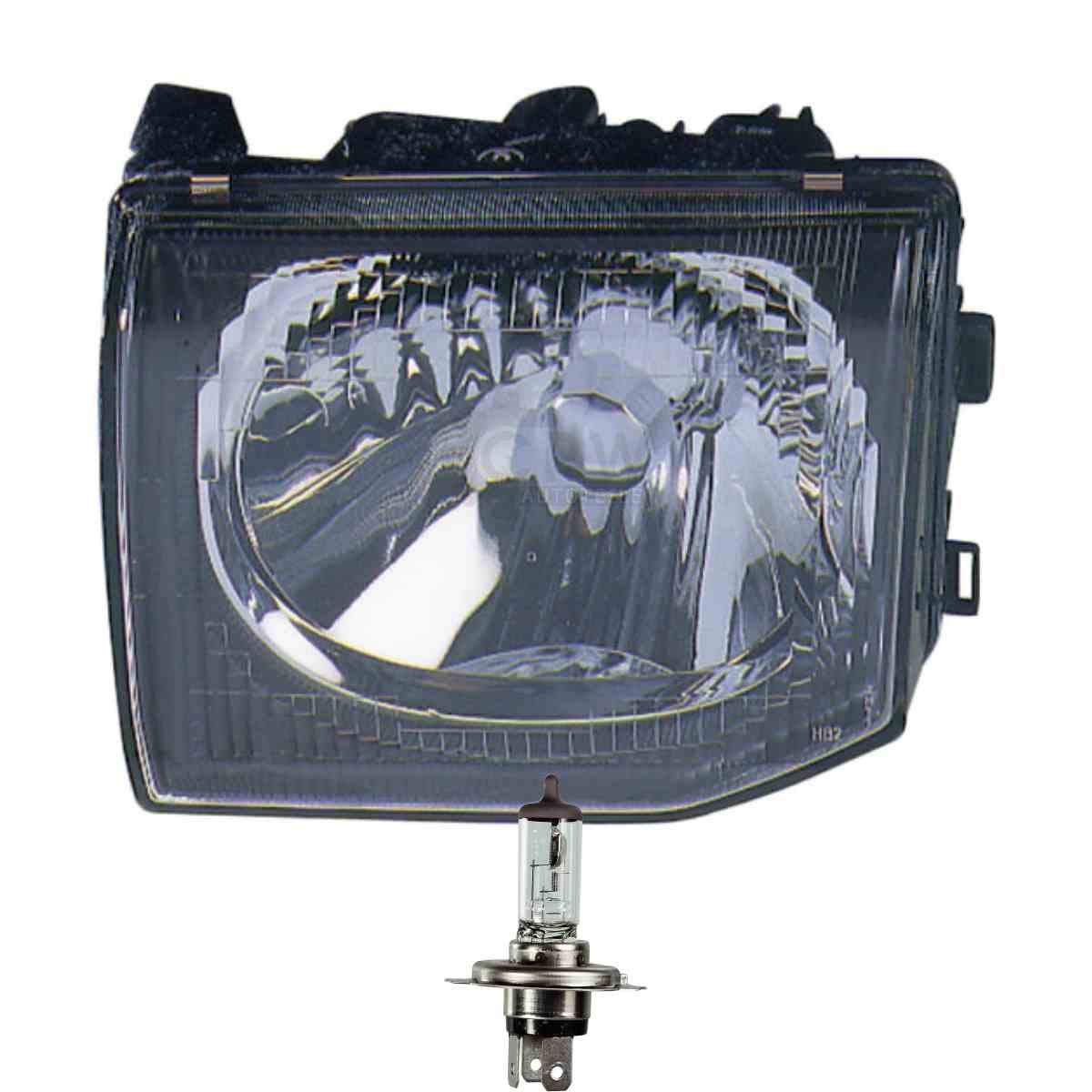 Faro halógeno izquierdo H4 para Pajero II Canvas Top, incluye bombillas Osram