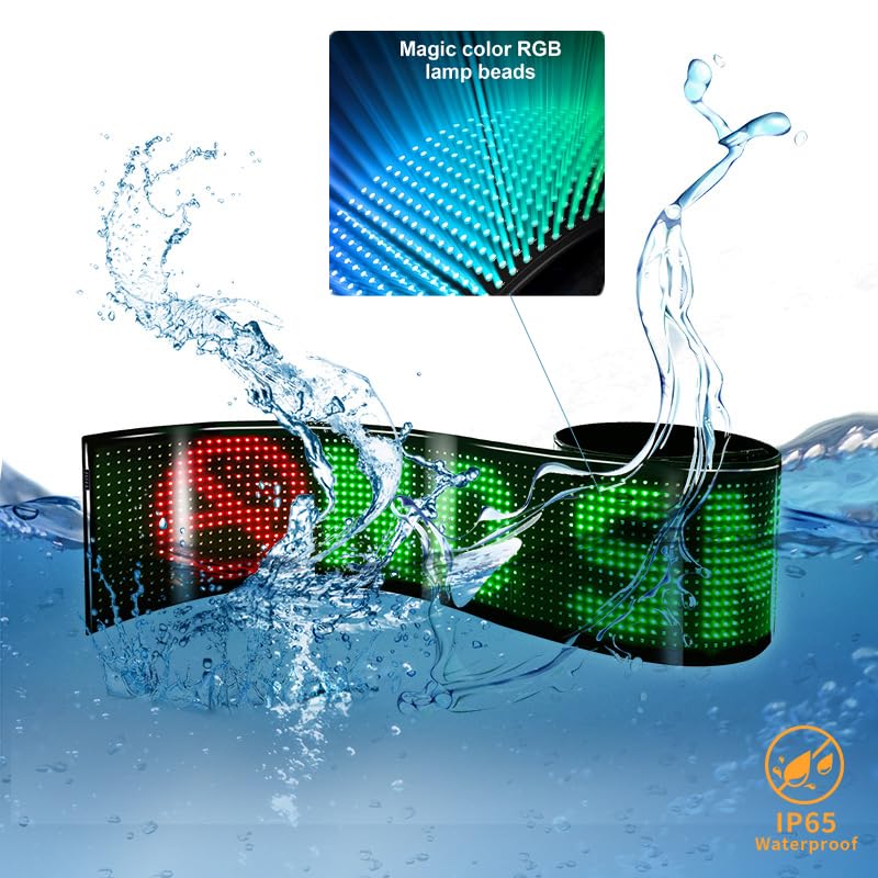 Image of 2PCS 36 inchx 7.5 inch Devil Eye Lights for Car LED Eyes for Truck Windshield, Animated LED Matrix Panel Sign, Flexible Programmable Digital Display for Car Window