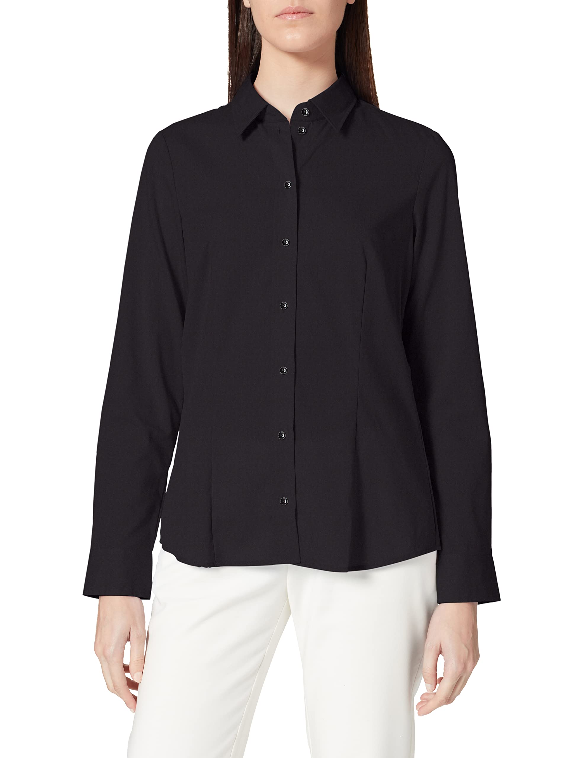 Seidensticker Damen Bluse - City Bluse - Hemdbluse - Regular Fit - Langarm - Uni - 100% Baumwolle