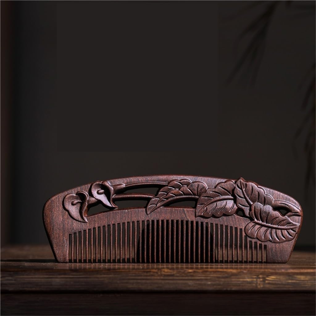 Peines para Hombres, Peine Especial para Cabello Largo para Mujeres, Peine de Dientes Finos tallados, Peine de Madera para peinar el Cabello, Peine para Barba para Hombres (AA)