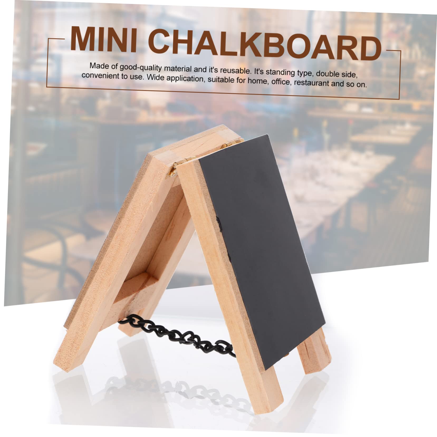 OSALADI 1Pc Chalkboard Sign Double Sided Wooden Tabletop Display with Base Stand Versatile Chalkboard Ornament for Home Decor Restaurants and Events