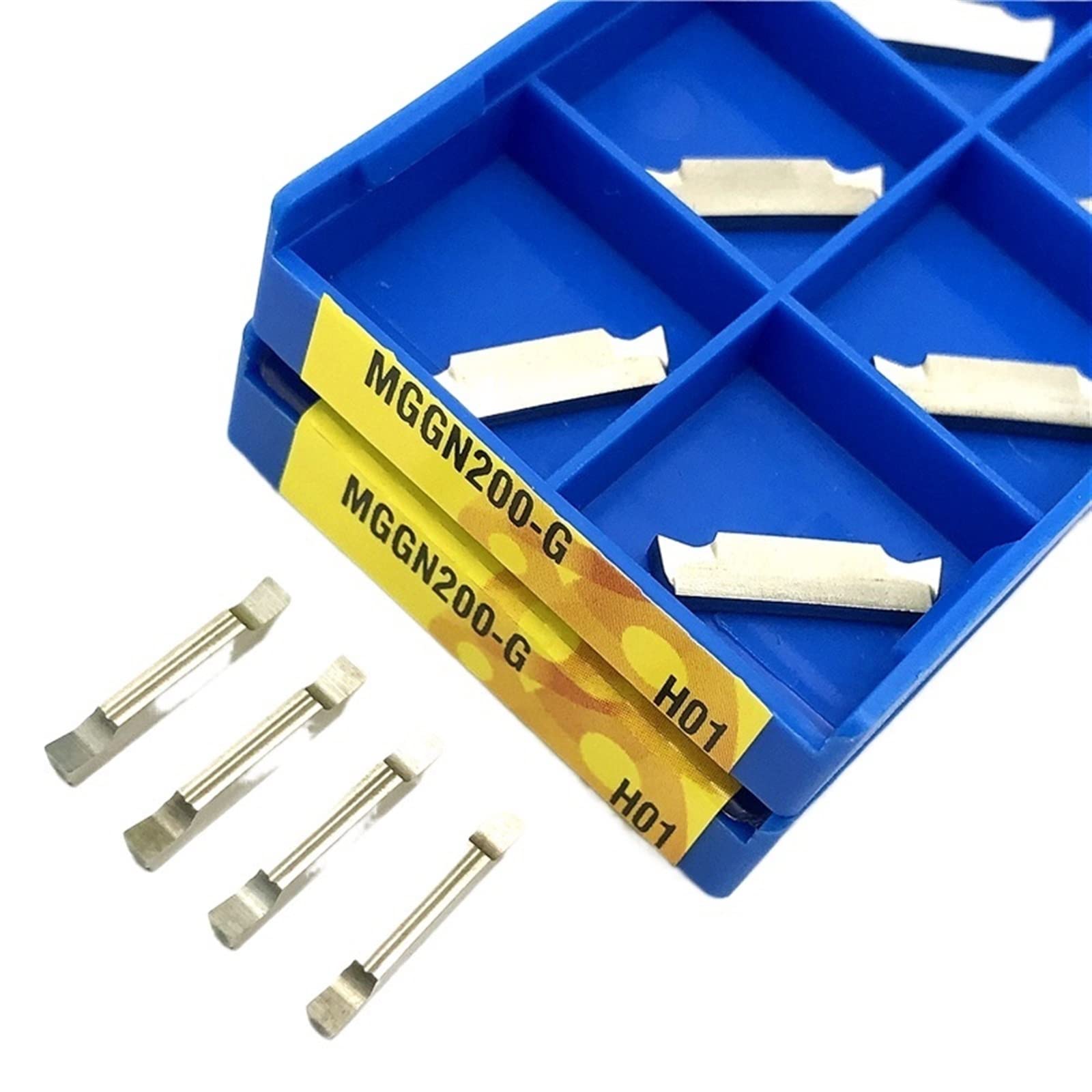AALLYN Indexable Carbide Lathe Tool 10pcs MGGN150 MGGN200 MGGN300 MGGN400 Aluminium Grooving Lathe Slotted Blade Aluminium Cutting Turning Tool (Size : MGGN200-G H01)