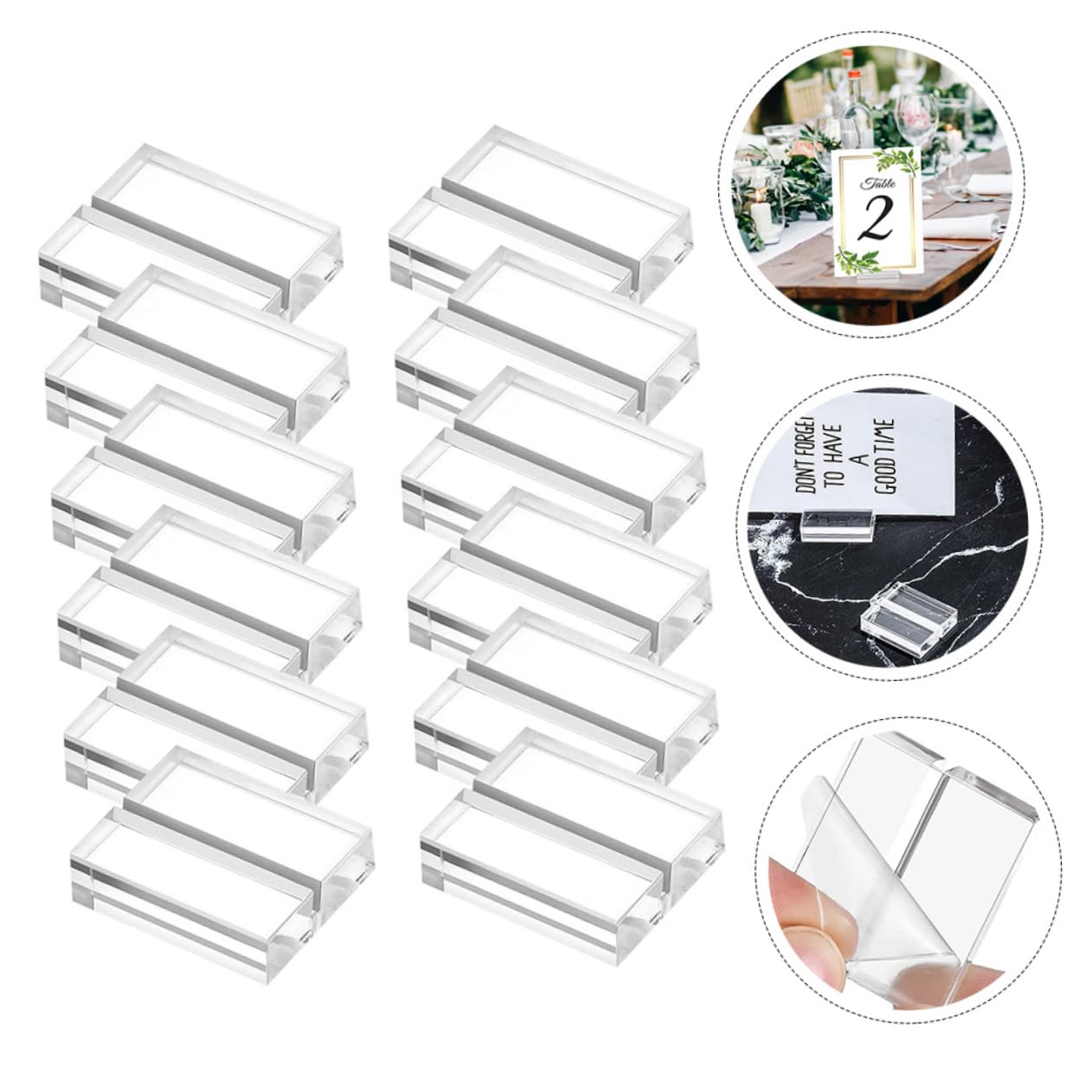 Lot De 12 Porte-Cartes Acrylique Transparents - Support Menu Table Mariage, Restaurant, Événements, Sans Perçage