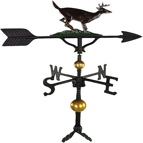 Miniatura 10 de Montague Metal Products Veleta de 32 pulgadas con adorno negro satinado, natural 2-Natural,Hammered