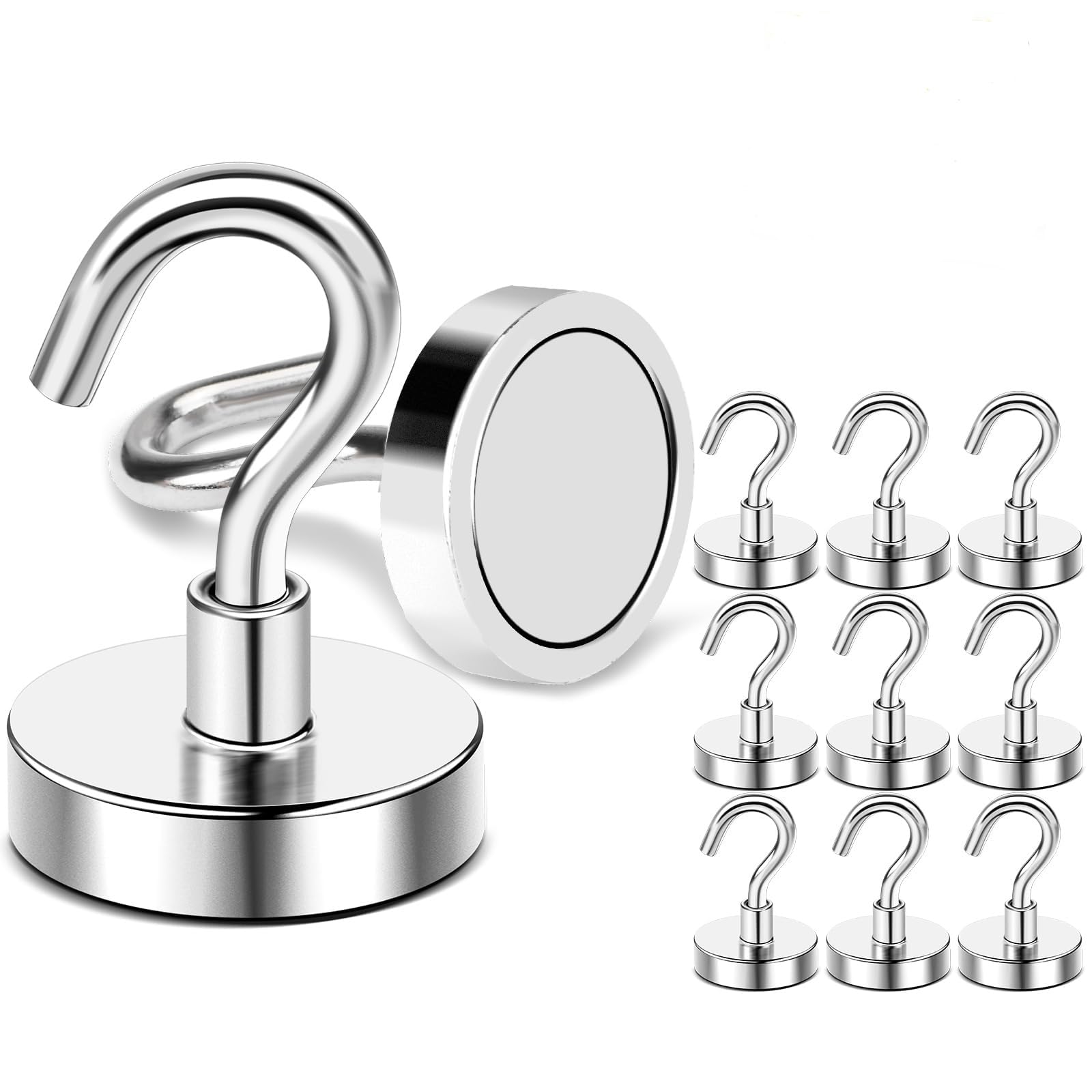 DIYMAG Magnetic Hooks, 125lbs 10pcs Cruise Cabin Essentials Heavy Duty N33