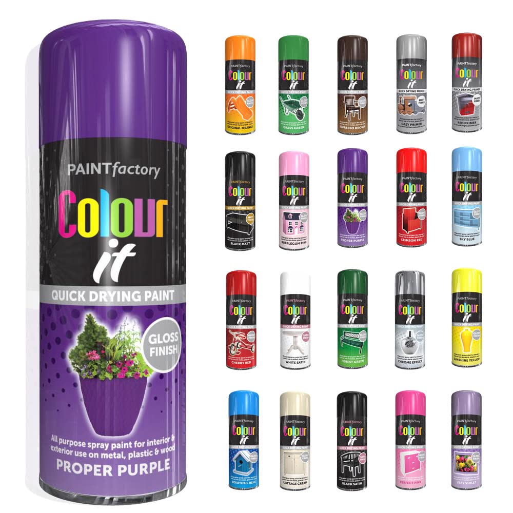 SCHNAZZ 1 x All Purpose Proper Purple Aerosol Spray Paint 400ml Fast Dry, Quick Drying Spray and Excellent Coverage for Wood, Metal, Plastic, Glass and More
