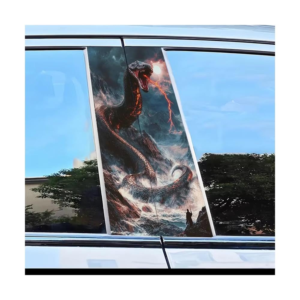 Auto Accessory Car Center Pillar Stickers Giant Snake B-Pillar Scratch Protection