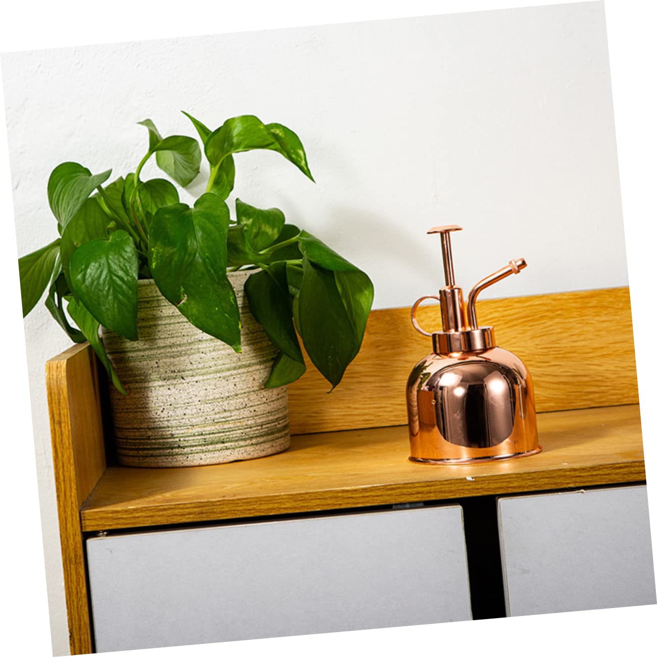 Regadera Vintage 300ml para Plantas y Flores, Acero Inoxidable Dorado