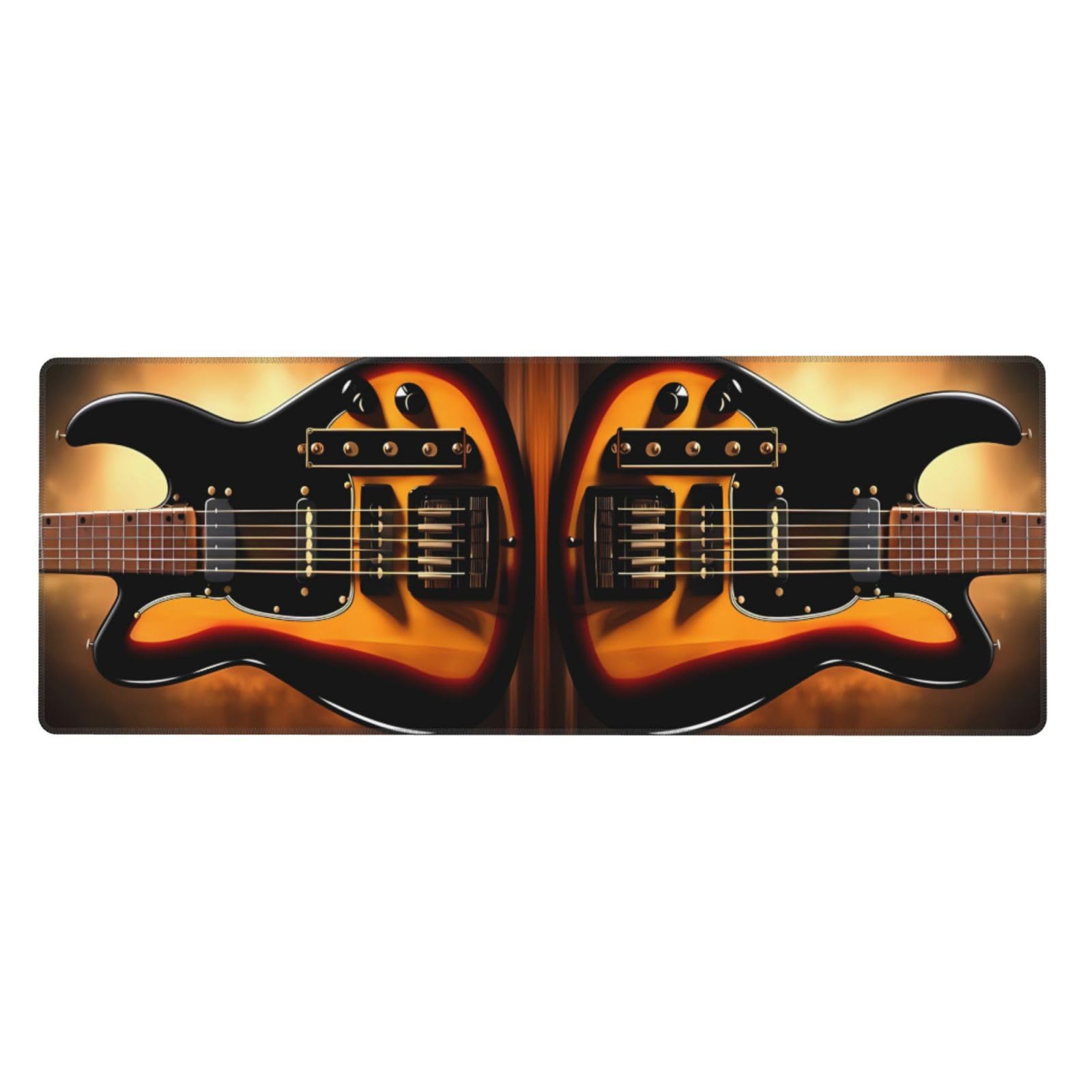 Tapis de clavier imprimé guitare en caoutchouc résistant - 8