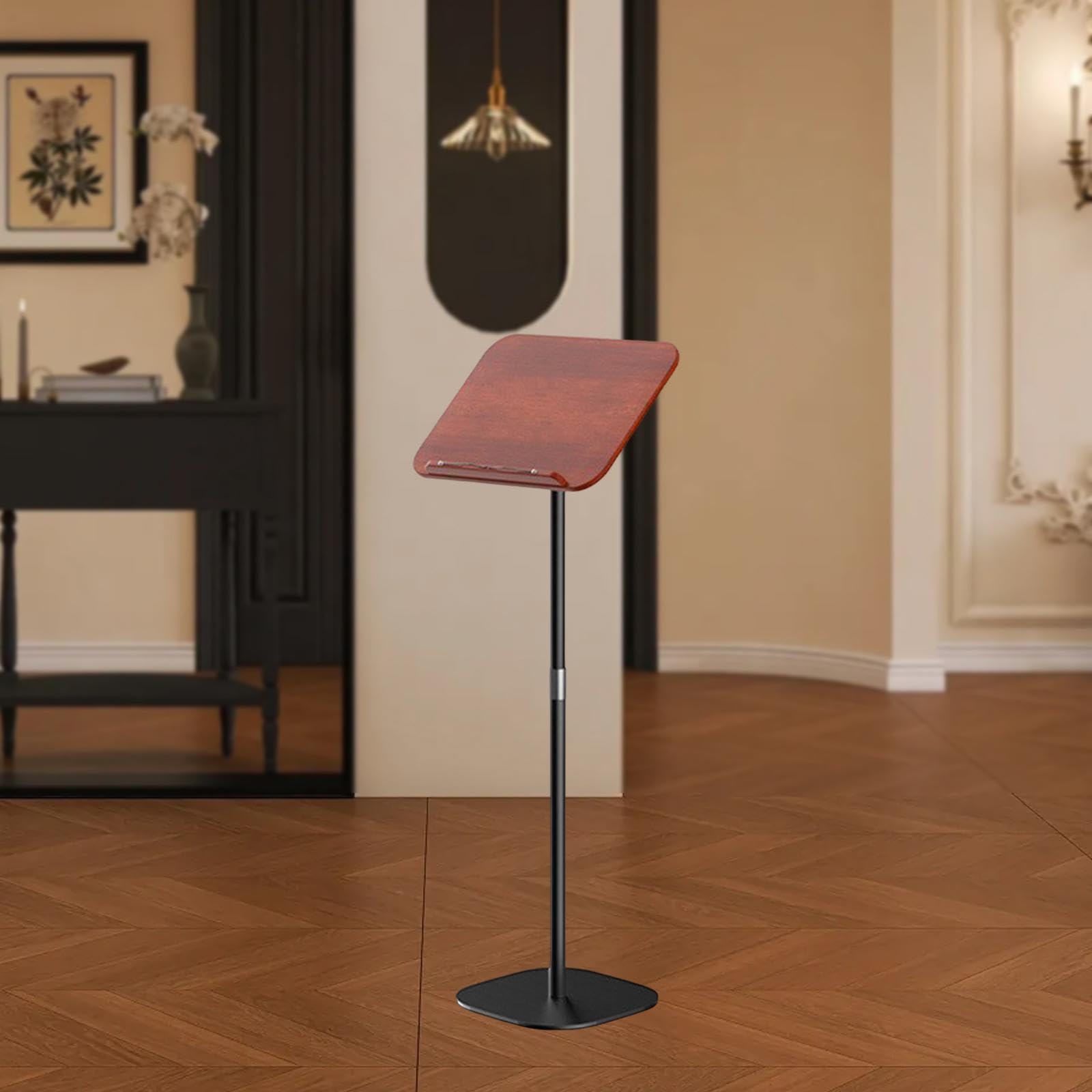 da Terra Porta Libro da Pavimento Supporto per Spartiti Espositore di Legno con Telaio in Acciaio Resistente agli Urti Adatto per Uso, da 50 a 100 Cm