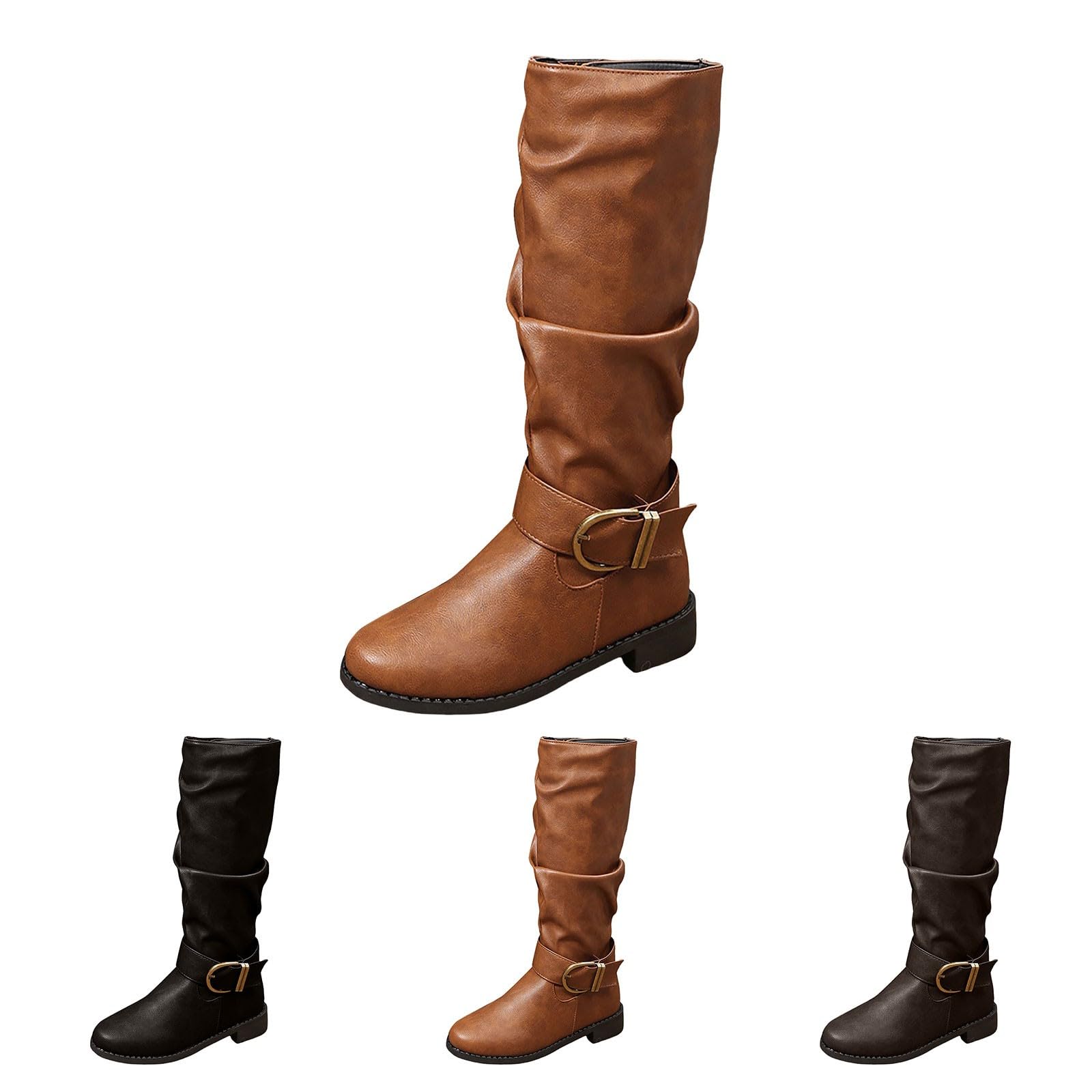 Stivali con tacco, eleganti, stile western, da cowboy, da donna, medio alto