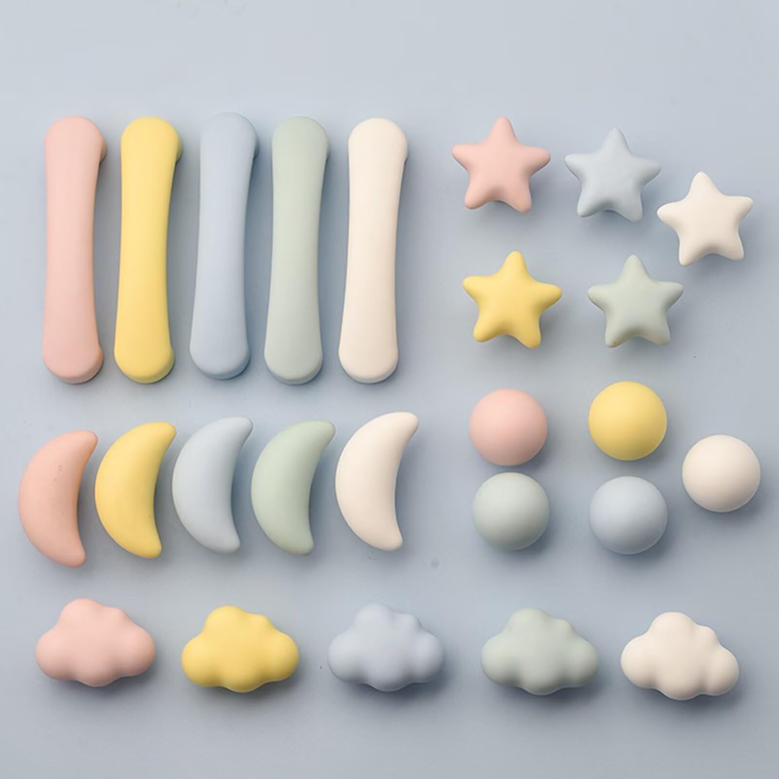 Confezione da 8, graziosi pomelli in ceramica a forma di nuvola, maniglie per cassetti e porte, ideali per la cameretta dei bambini, per armadi da bagno, mobili da cucina, decorazione per la stanza