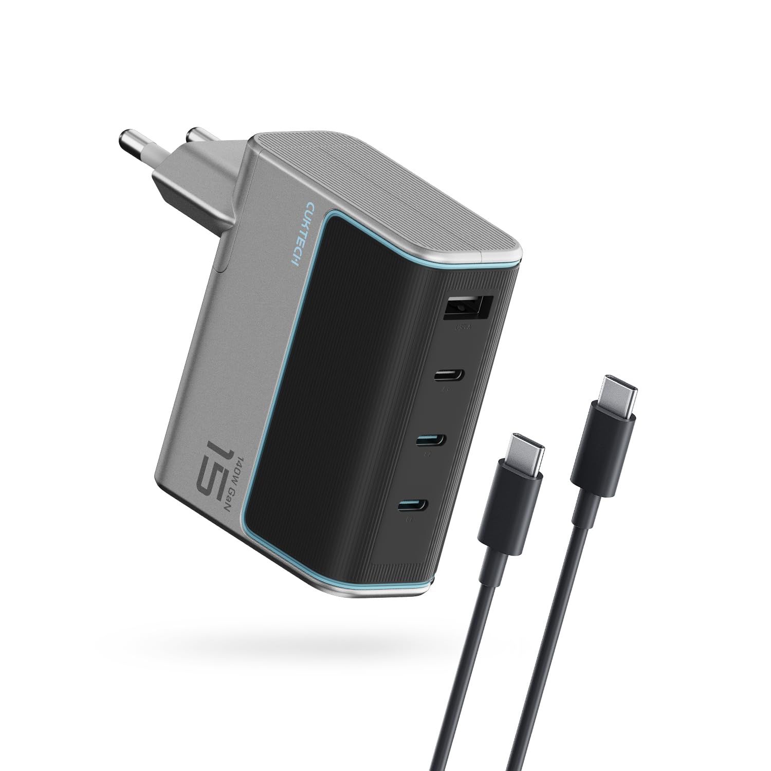 CUKTECH 15 140W Chargeur USB C, 4 Ports PPS PD3.1 et GaN III Tech Chargeur Rapide, Chargeur pour Ordinateur Portable, MacBook Air/Pro, iPad Pro, iPhone 17/16, Samsung S24/S23, Xiaomi, Switch