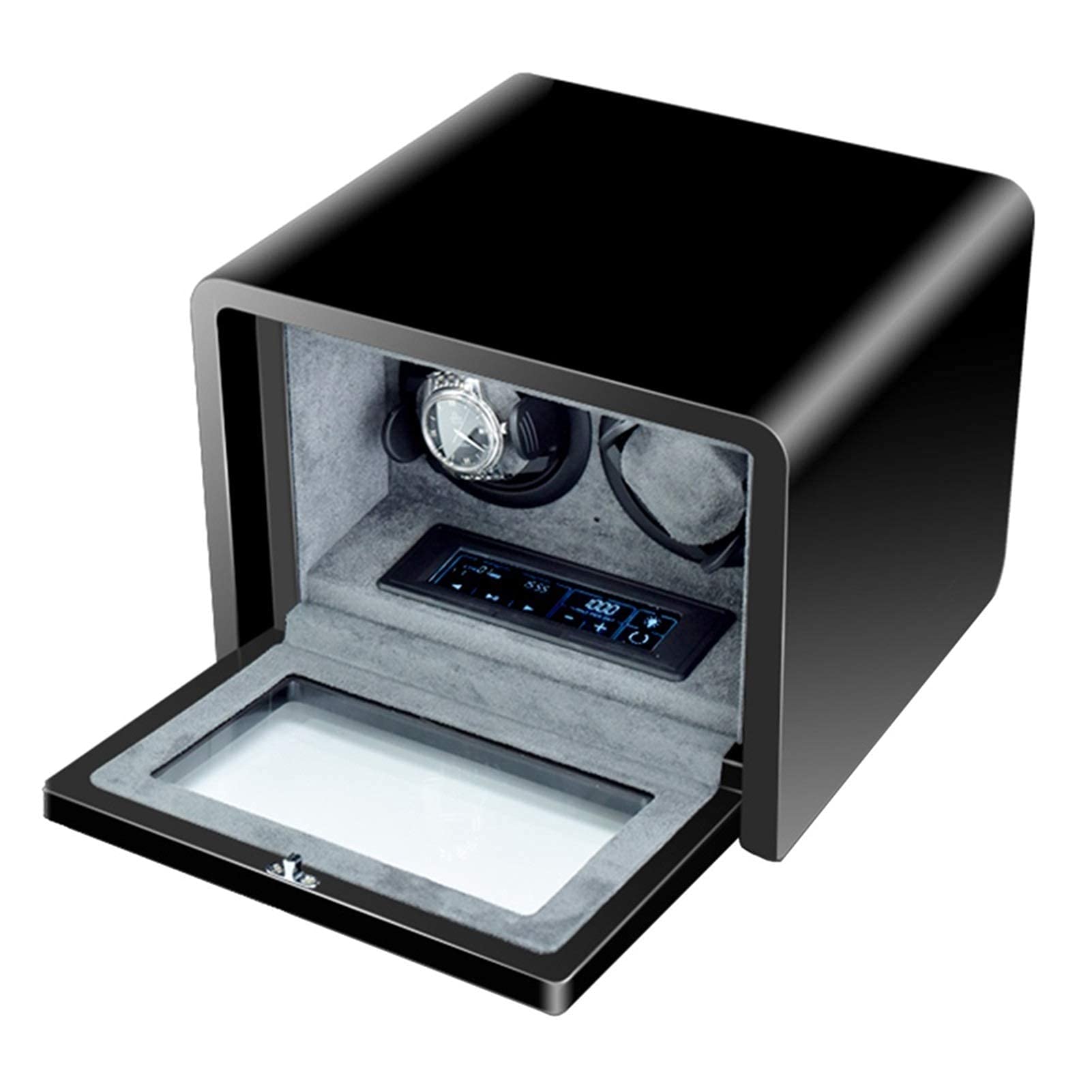 QUSYZD Watch Winder Box for Automatic Watches LED Backlight Quiet Motor LCD Touch Screen Display Piano Paint Exterior,