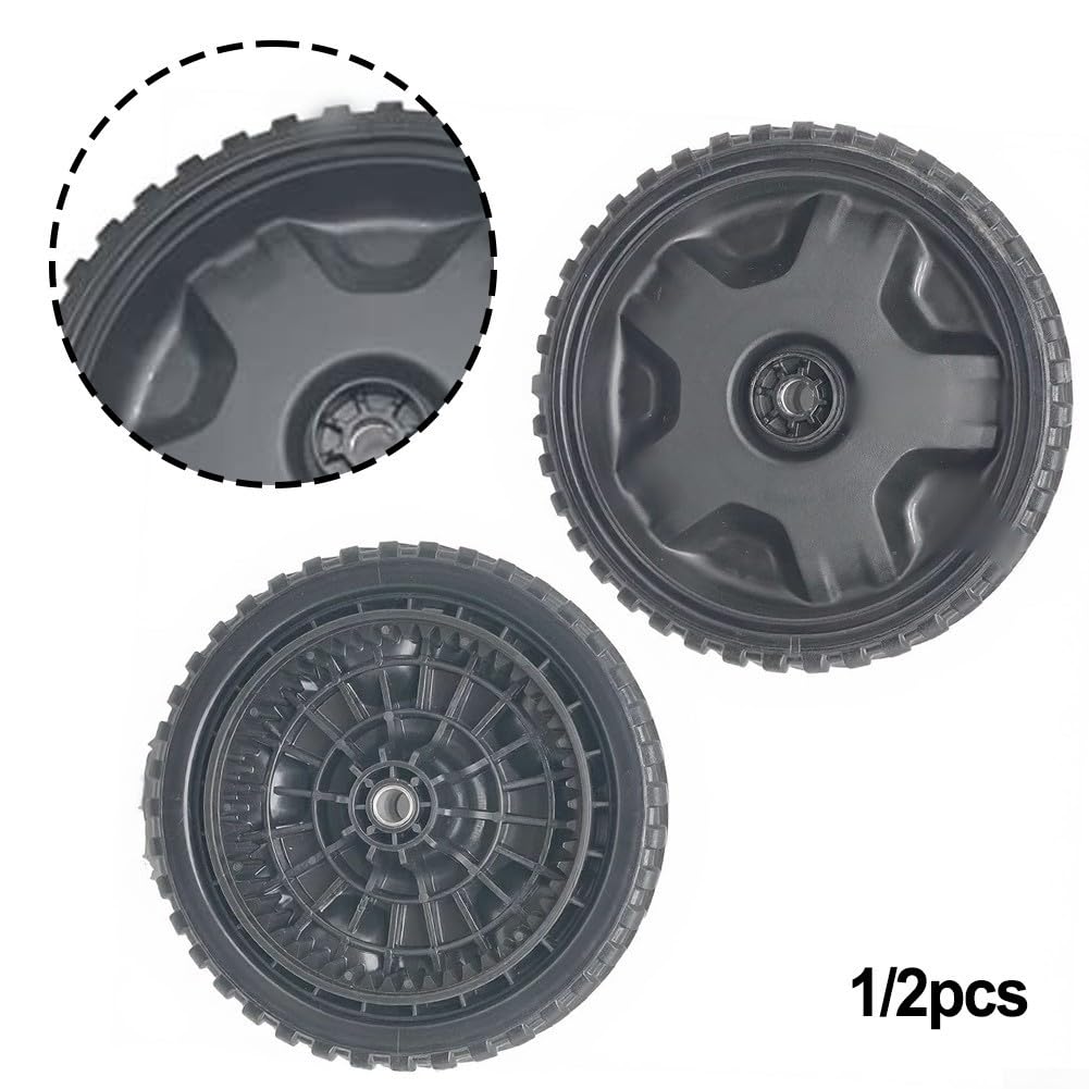 Conjunto de rueda de accionamiento de 8 pulgadas y 53 dientes para Troy-Bilt TB200 TB210 – Neumático de repuesto para carretilla de jardín, cortacésped, rueda delantera de goma de plástico (2 unidades