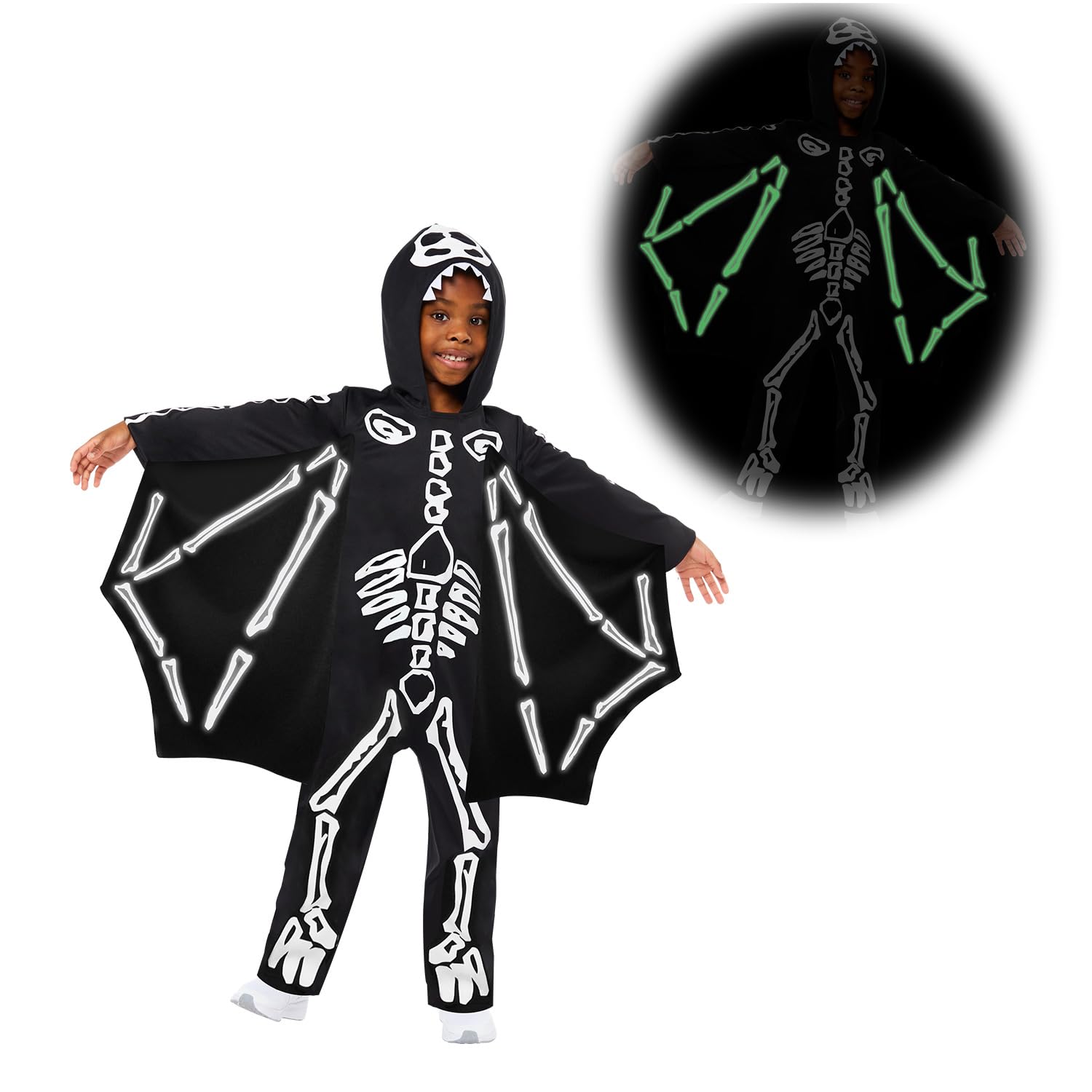 amscan - Boys Halloween Skeleton Pterodactyl Fancy Dress Costume Age: 3-12 Years