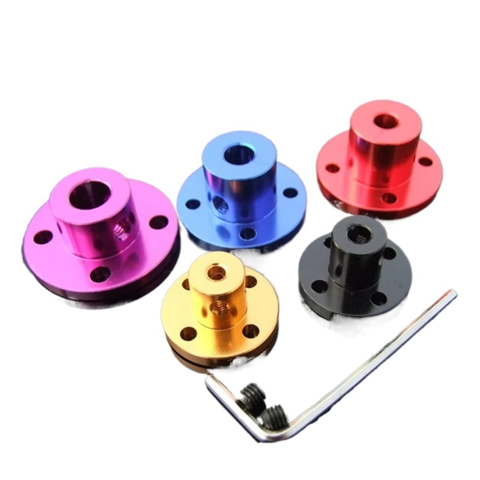 Acoplamiento de brida de aleación de aluminio de 3 mm/4 mm/5 mm/6 mm/8 mm para conector de soporte de eje guía del motor (4 mm (dorado), 1 unidad