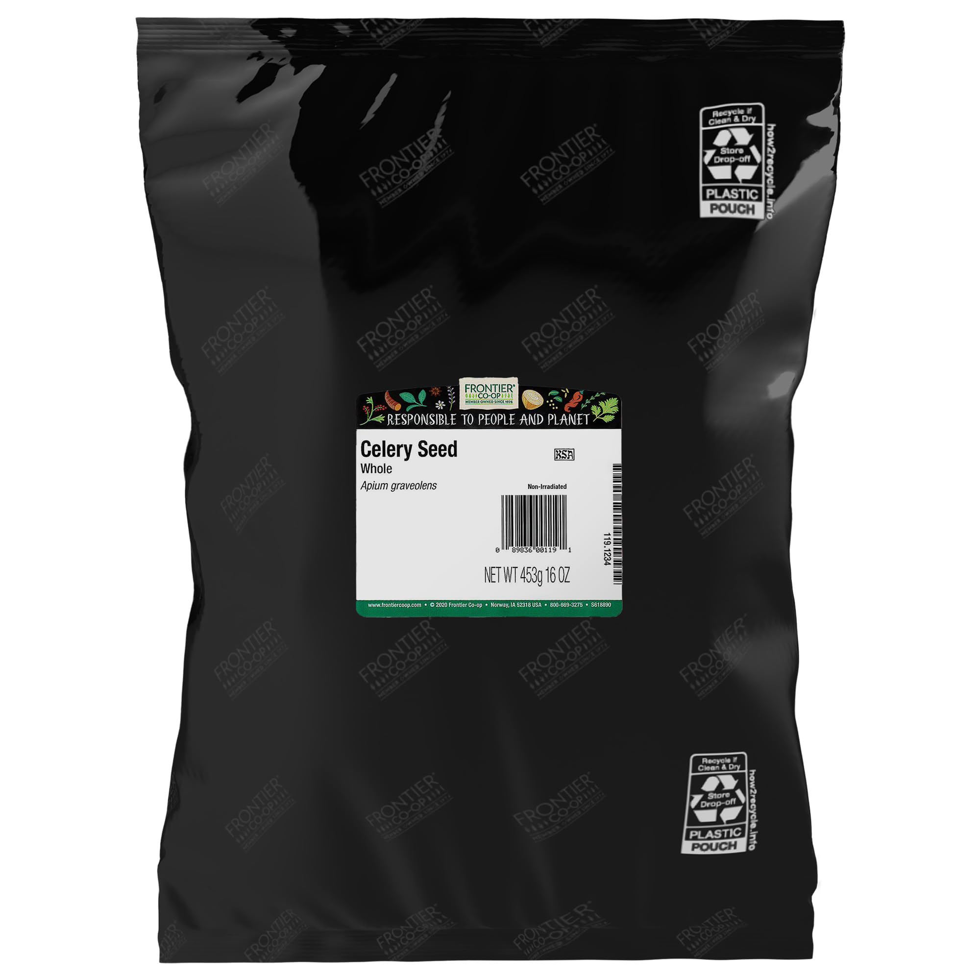 Frontier Co-op Celery Seed Whole, Kosher | 1 lb. Bulk Bag | Apium graveolens L.