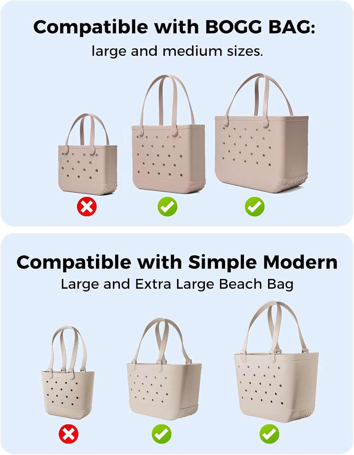 KMOUANTS Beach Bag Tray Holder Compatibility with Bogg Bag and Simple Modern Large BeachBag Beach Bags for Beach Bag Accessories (Color:White)