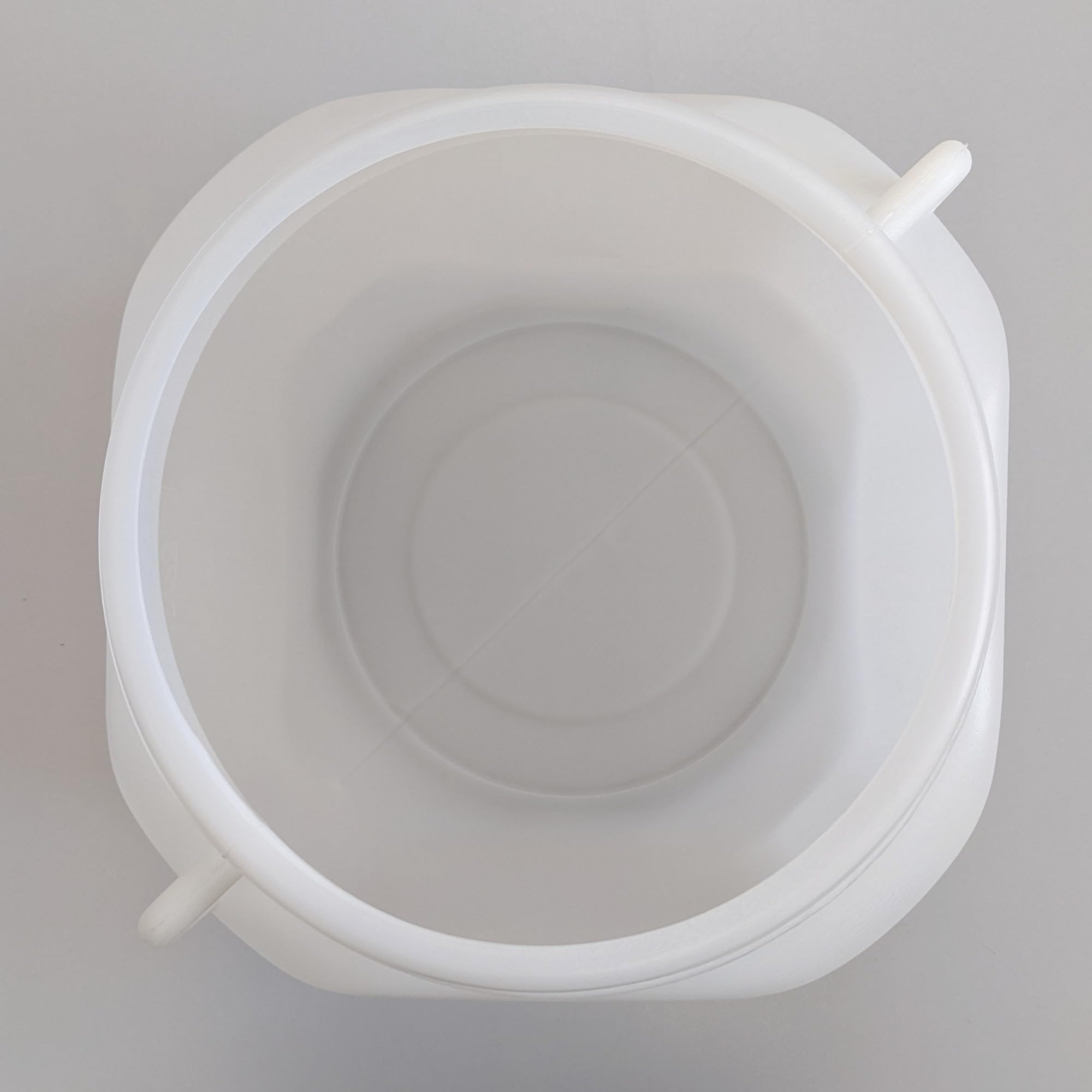 plasteo® Barril de boca ancha de 50 litros con tapa y asas, rectangular, natural, apto para alimentos y sin BPA, barril de plástico universal, barril de agua, barril de lluvia, barril de