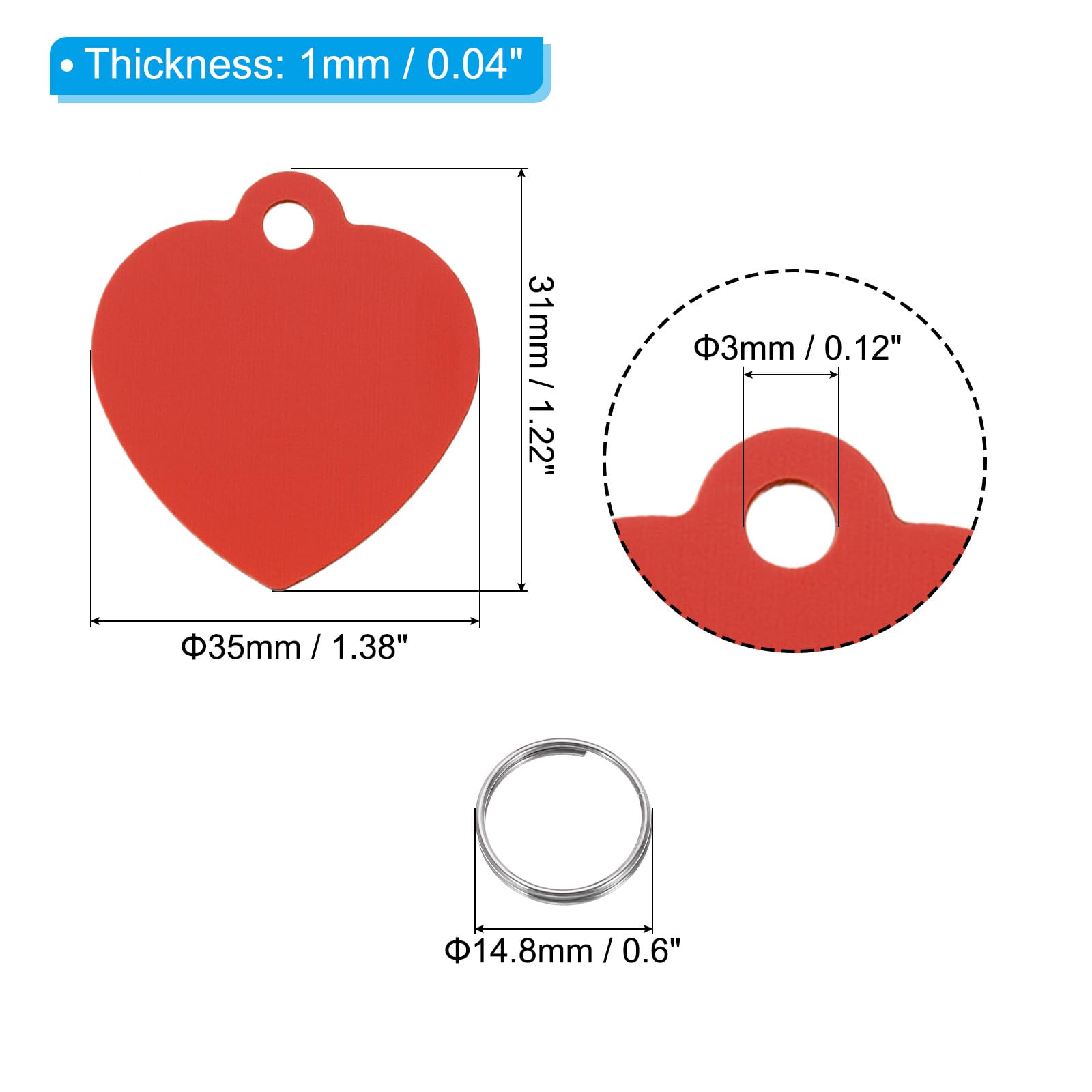 PATIKIL Aluminum Stamping Blanks 1.4 x 1.2 Inch - Image 2
