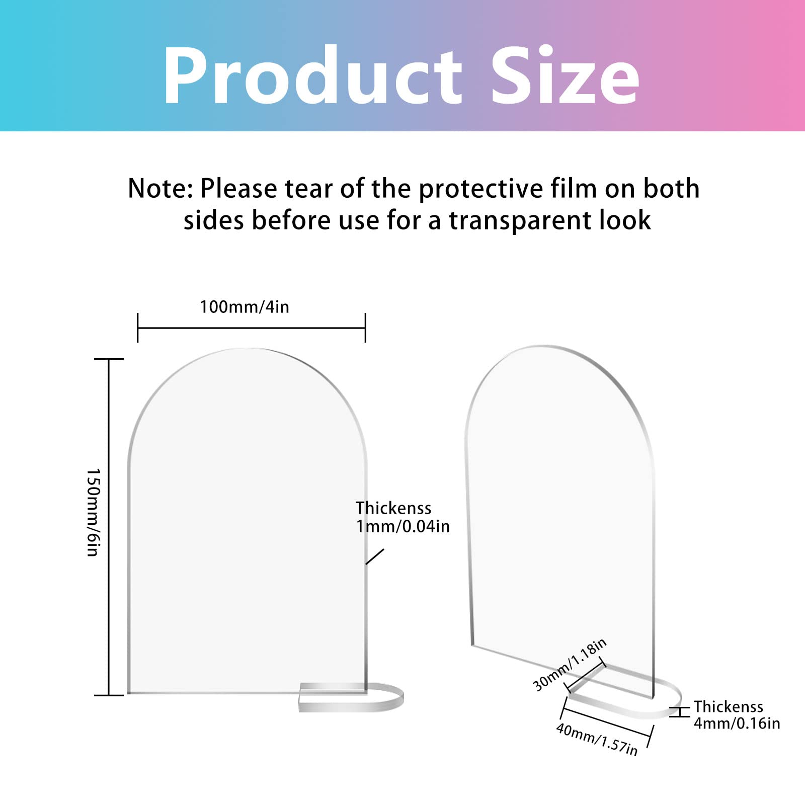 DRERIO 6 Pièces Cartons De Placement Panneaux En Acrylique