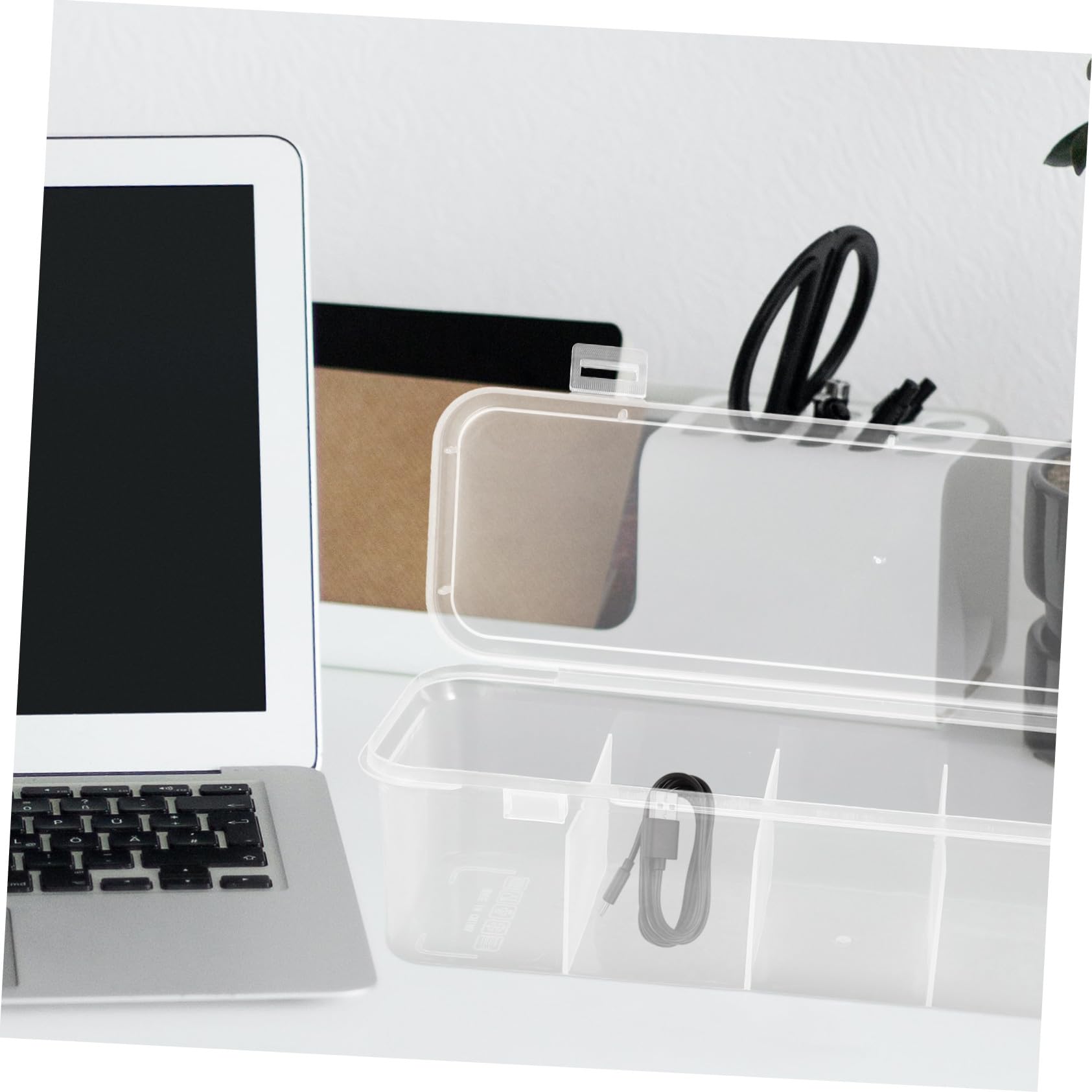 Healeved 15 Piezas Caja Organizadora Transparente Compartimentos con Tapa para Accesorios de Cabello Almacenamiento Compacto para Gomas Clips y Cables Organizador Multiusos Práctico y