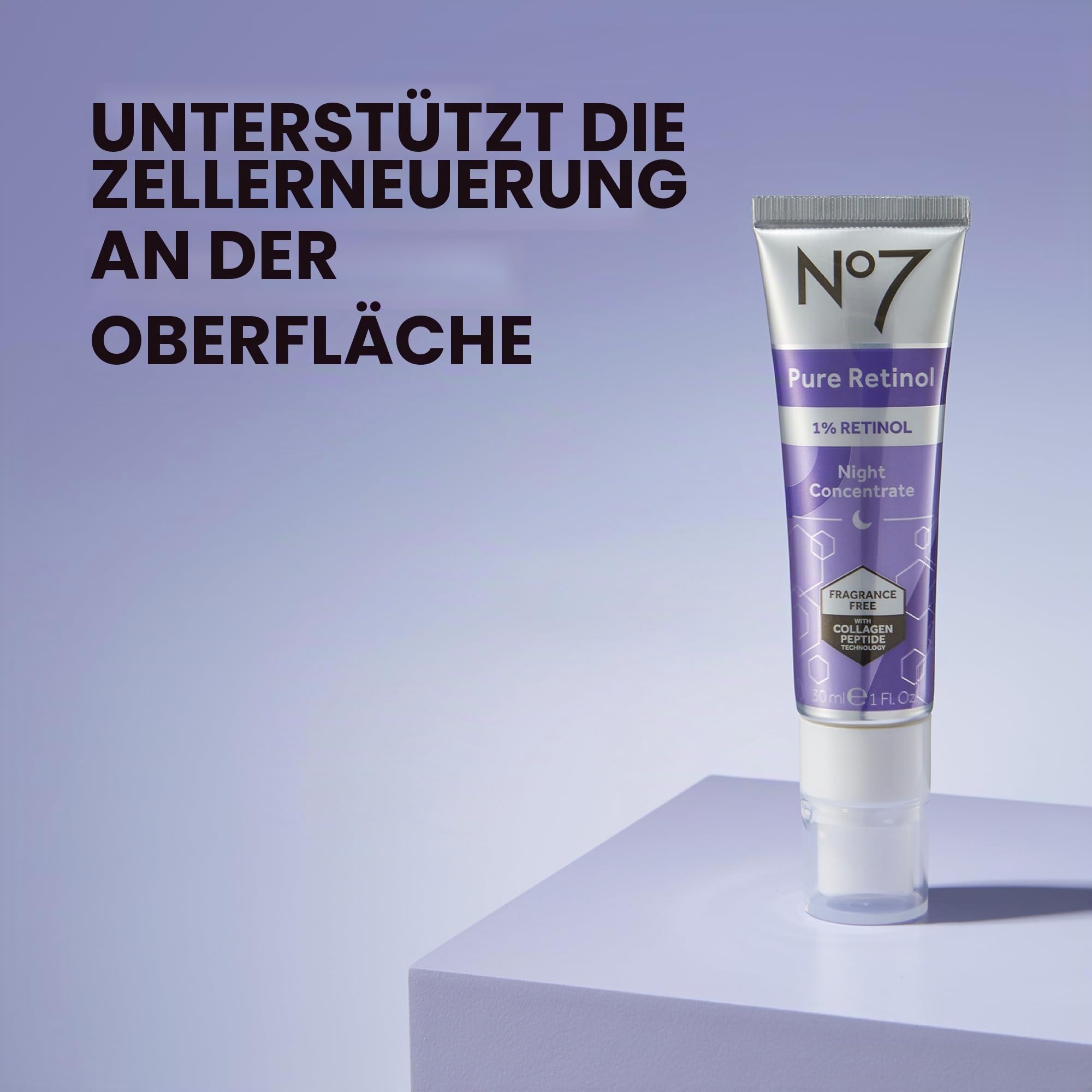 No7 Reines Retinol (1% Retinol) Nachtkonzentrat 30 ml (1 Stück) – parfümfrei