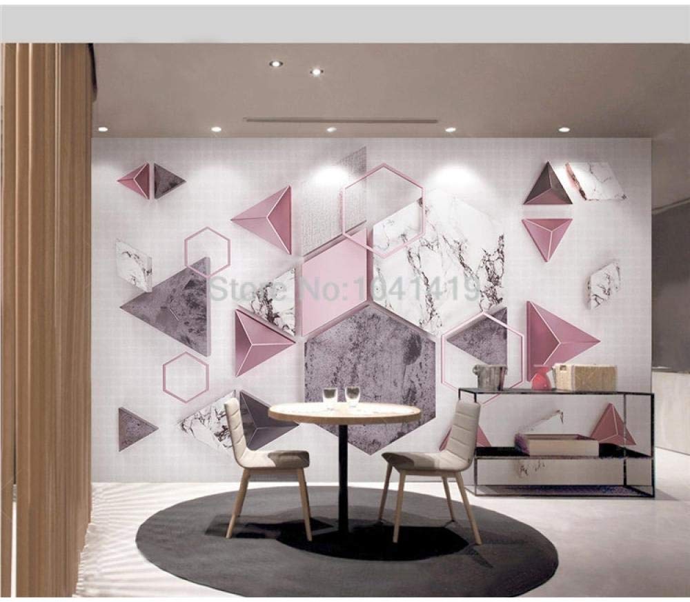 Papier peint marbre 3D géométrique solide pour transformer un mur blanc