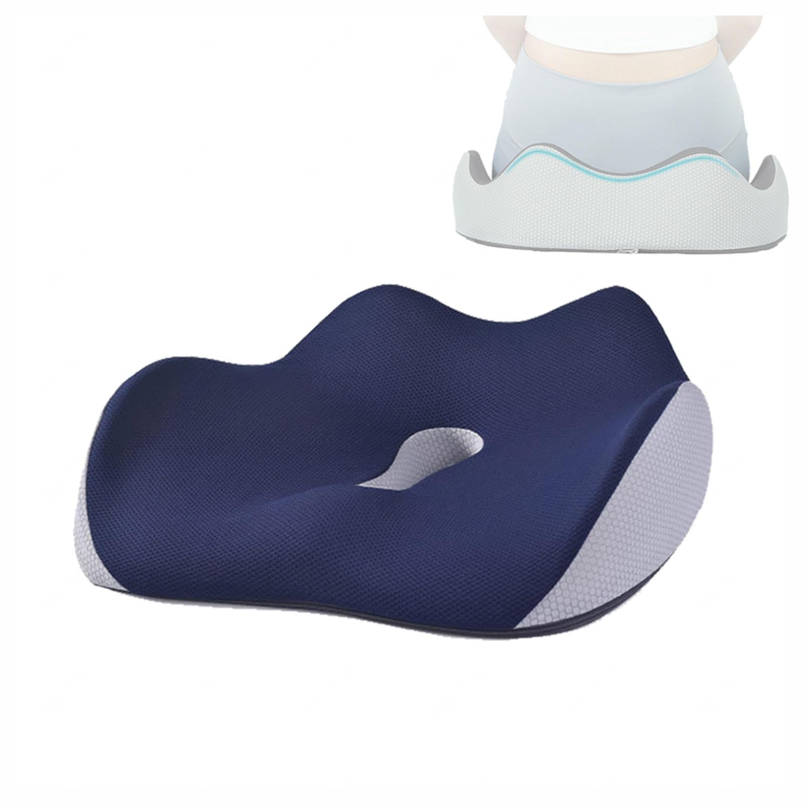 Cuscino antidecubito, Cuscino per emorroidi per alleviare la Pressione, miglior Cuscino per sedersi a Lungo per Il Dolore al coccige, Sollievo dal Mal di Schiena, A-Blue