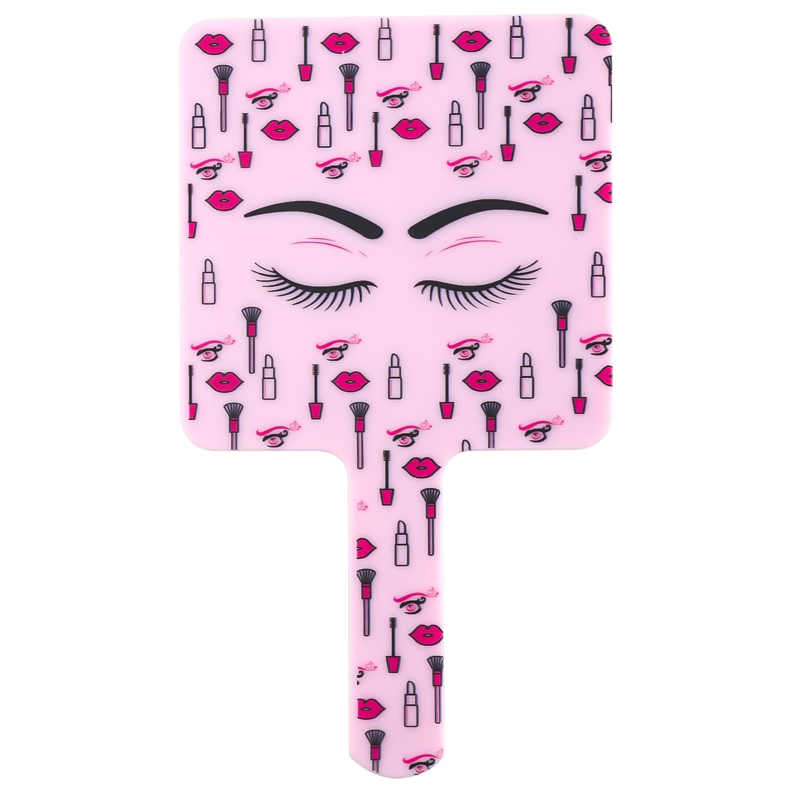 1pcs Square Hand Held Eyelash Mirror Makeup Lash Hand Mirror for Cosmetics Portable Makeup Mirror(Light Pink)-image-48