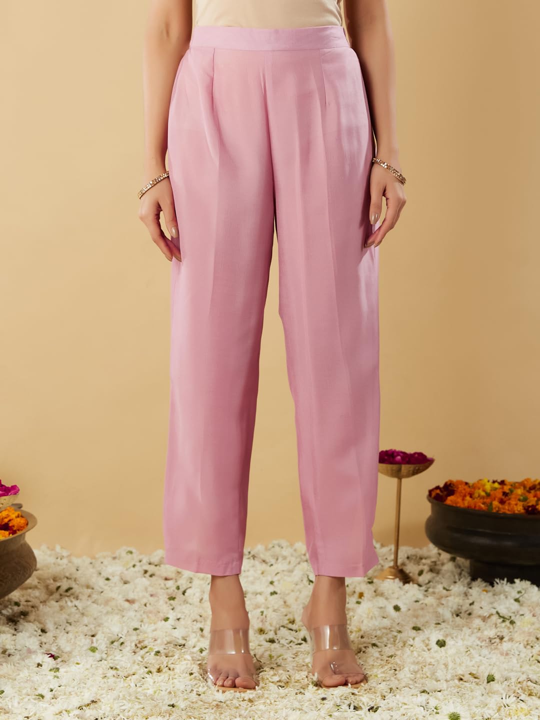 MOKOSH Women's Silk Embroidered Pink Kurta Pant Dupatta Set (444-02-XL) - Image 7 thumbnail