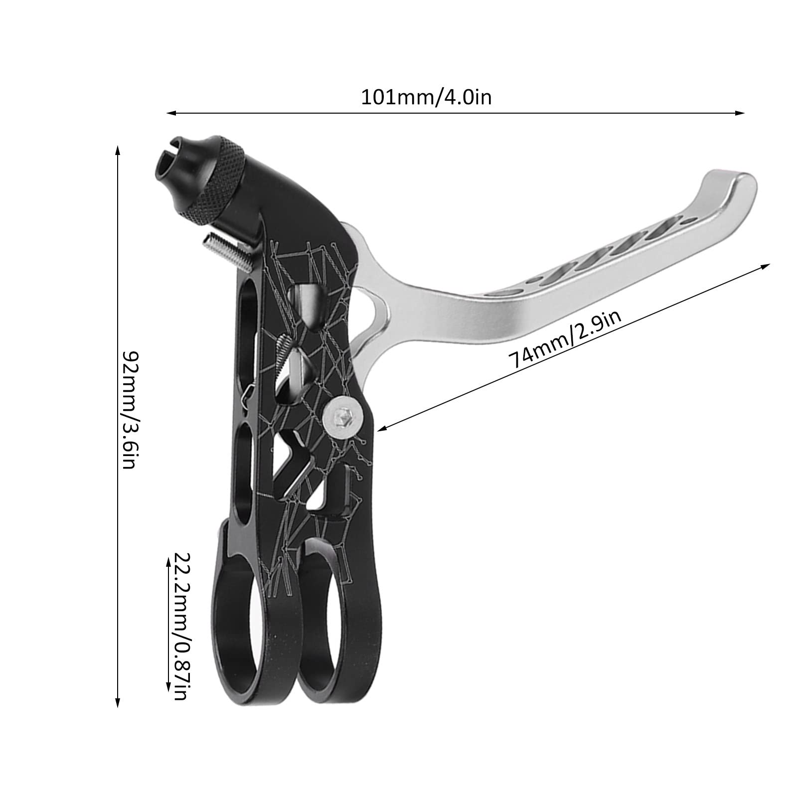 Leve del freno per bici da monte 1Pair, leva del freno in bici in alluminio, leva del freno per biciclette, adatto a tutti i tipi di mountain bike, ecc. (Silver)