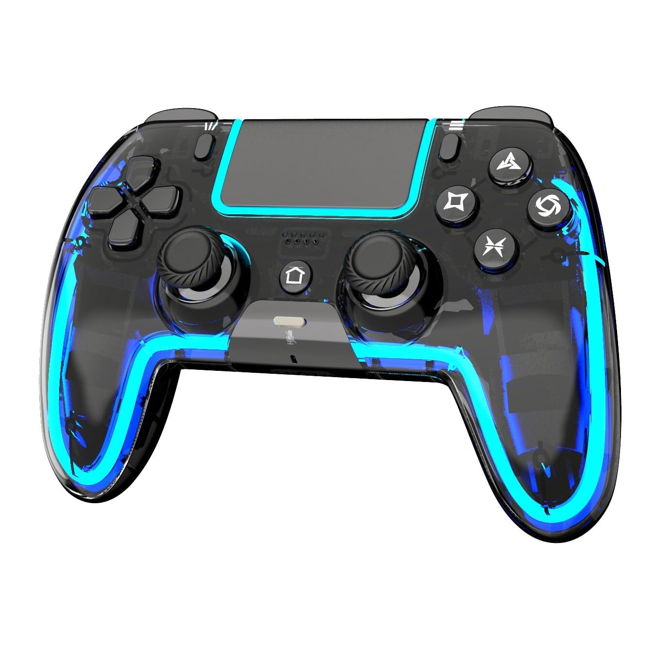 BETMI Wireless Controller für PS5, Pro/Slim/MAC/Steam Deck/PC, Hall-Effekt-Joystick, Doppelvibration/Makro/Turbo, 6-Achsen, RGB-LED dynamische Farbwechsel Cool Glow Licht mit Lautsprecher