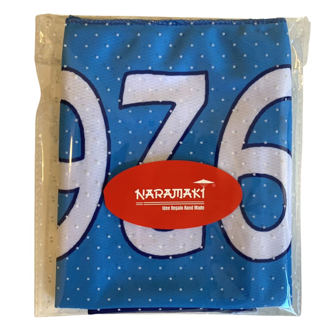 Szalik Napoli Poliestere 20x120 cm Frange Tifo Azzurro Blu Bianco