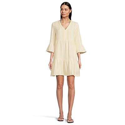 Tommy Bahama Cotton Dobby Tiered Dress Women