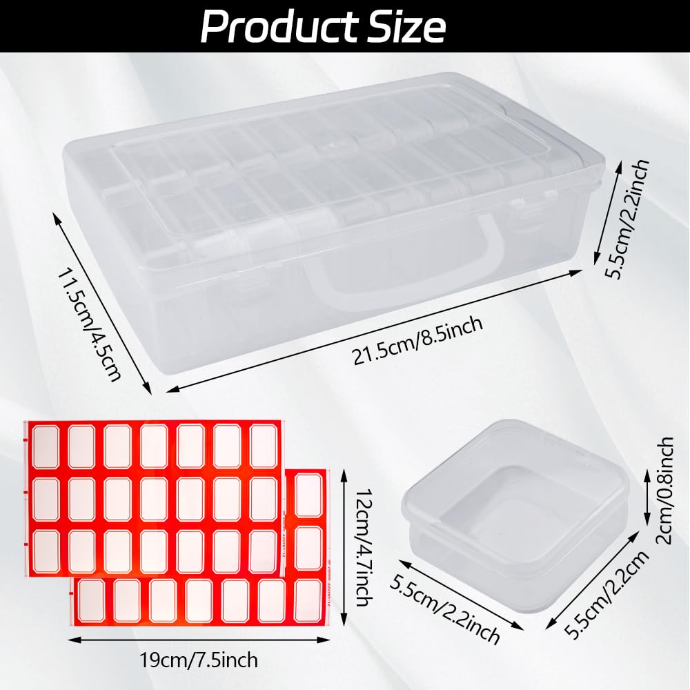 1 Ensemble Boîte De Récipient De Perles En Plastique Transparent 30 Compartiment