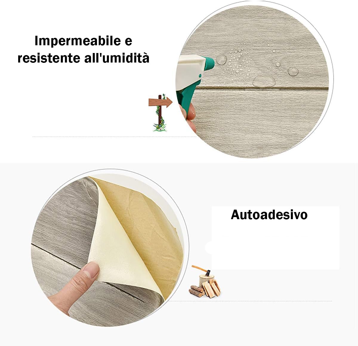 Carta da Parati Adesiva Muro 10 Pezzi (5.39m2) 3d Adesiva Pannelli Parete Mattoni Pannello Mattone Decorativi 3d per Parete Adesivi paretiper per Cucina Soggiorno Bagno 77 x 70 cm ROVERE SCURO