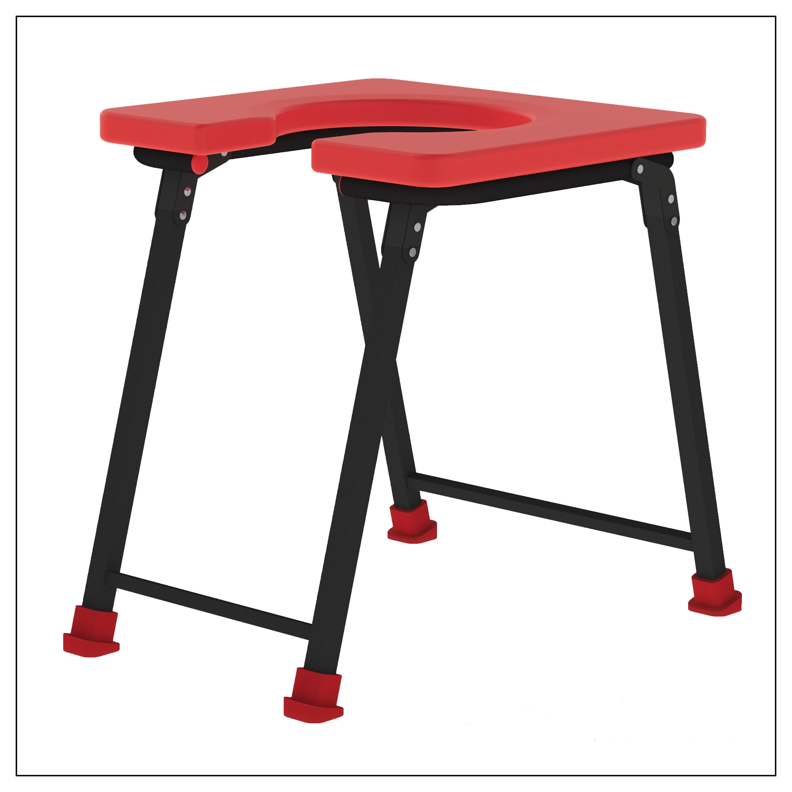 Rewell Life Folding Elderly Disabled Man and Pregnant Woman Stainless Steel Shower and Bathing Commode Chair With Toilet Seat for Men and Women (Red) (B0C99KYM9C) Amazon Price History, Amazon Price Tracker