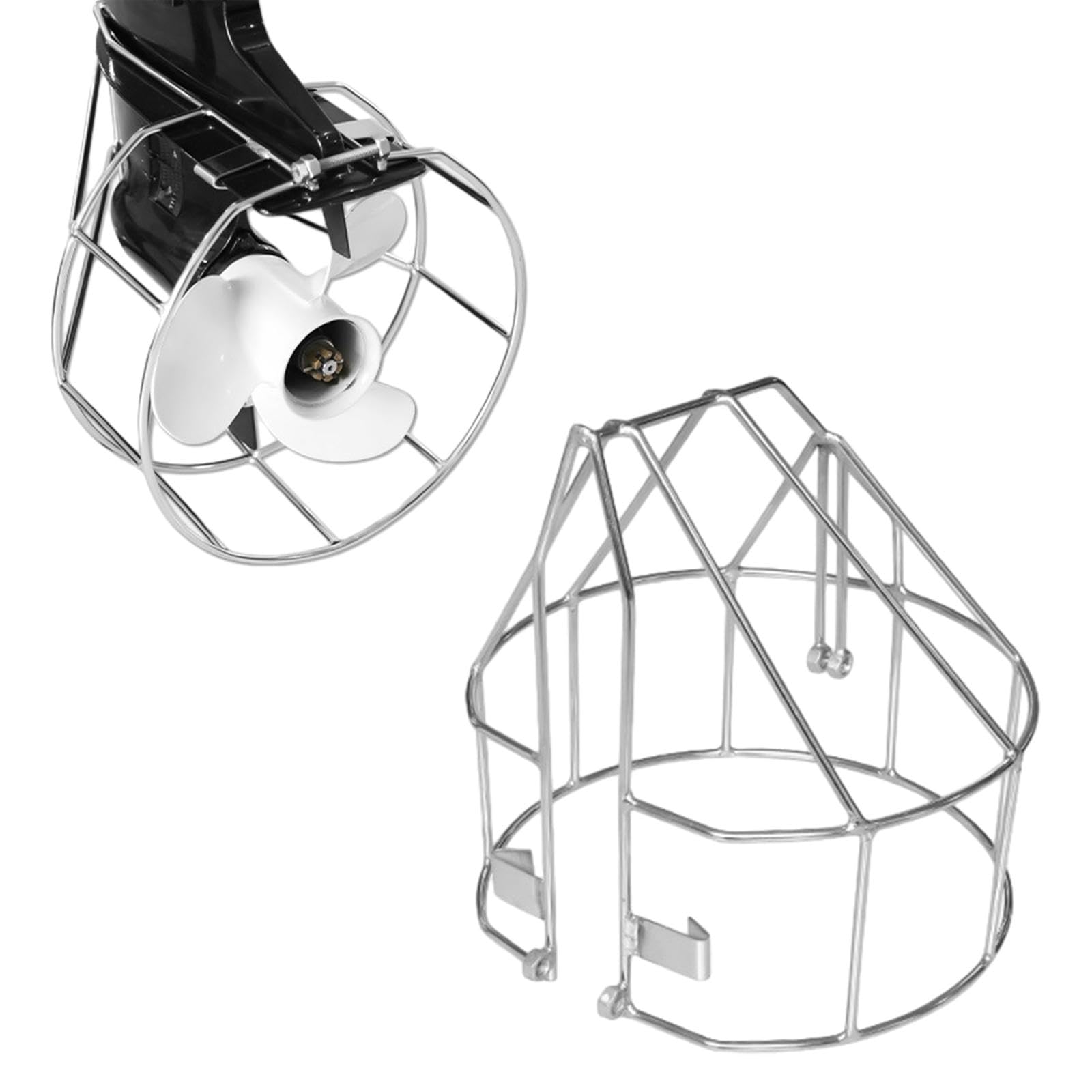 rockible Outboard Machine Propeller Protective Cover Hardware Safety Cage Stainless Steel Mesh Cover Protection Accessories, 18 HP