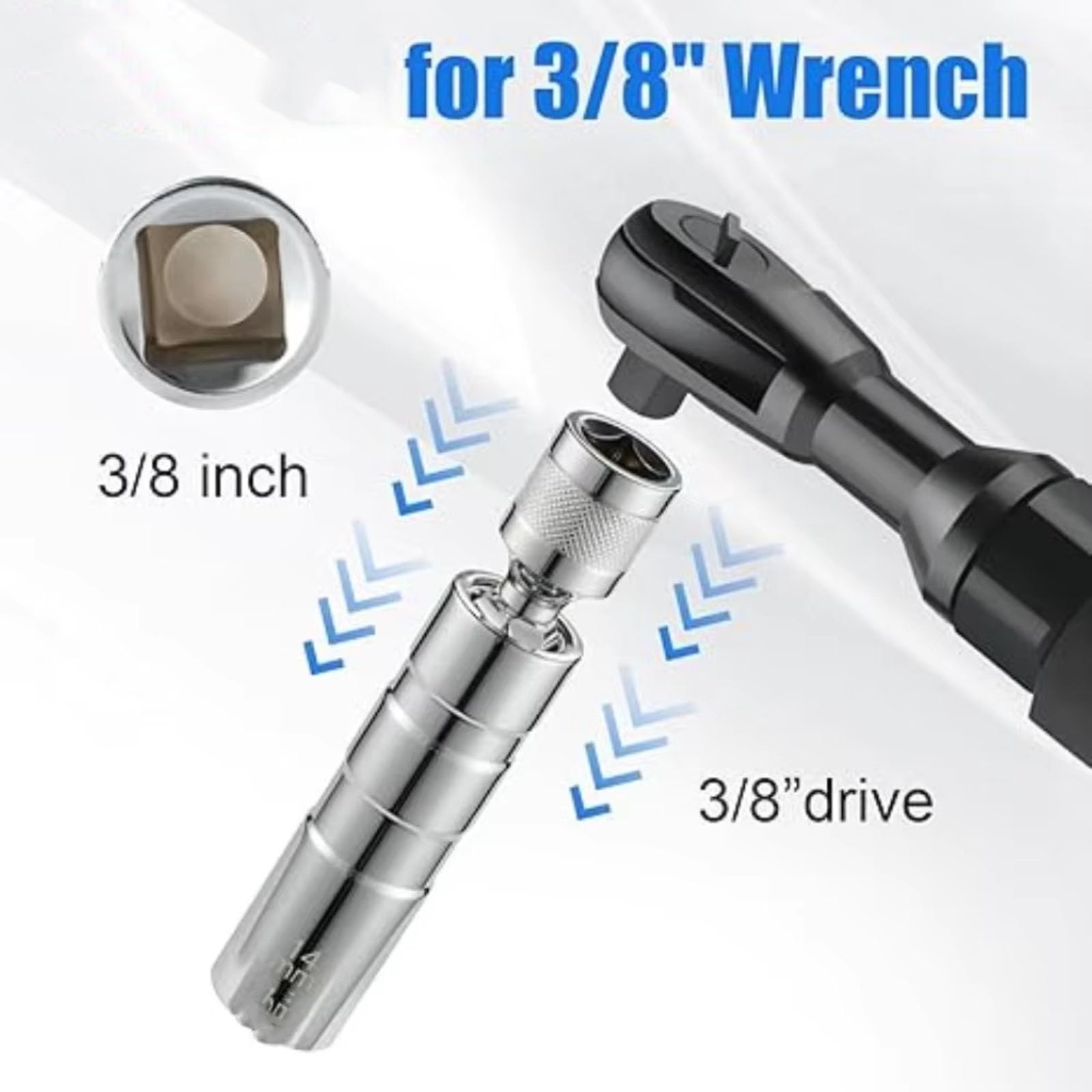 14Mm Lunghezza Girevole Sottile per Candele Parete Accensione A Calza per Strumento Rimozione Magnetica della Chiave della Candela Auto Chiavi Le Candele