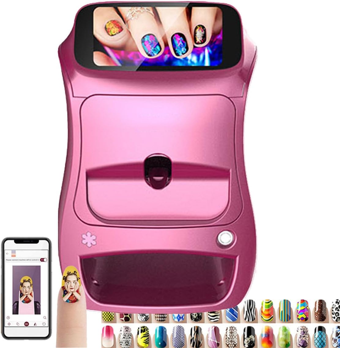 3D Nail Art Printer, 5-inch IPS Touch Screen Automatic Painting Machine, Printing & Drying in One, 10 Seconds, DIY for Home Salon Lovers