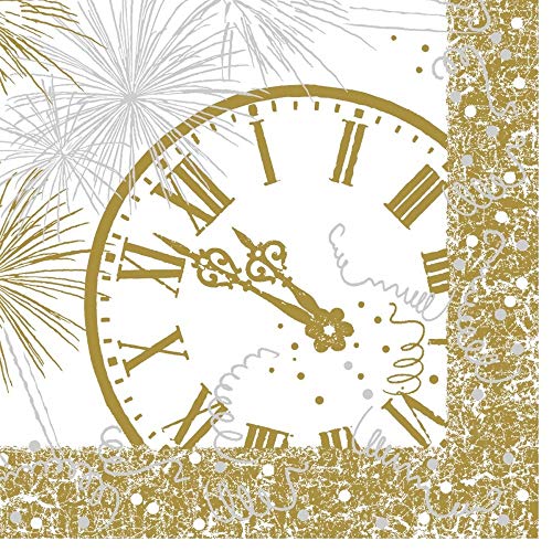 Mank Airlaid-Servietten 40x40 cm | Premium Einweg-Serviette | textilähnlich und saugstark | perfekt für Silvester, Events & Partys | 12 o´clock Cover