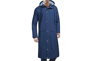 COOFANDY Men's Full Length Raincoat for Exceptional Wet Weather Protection